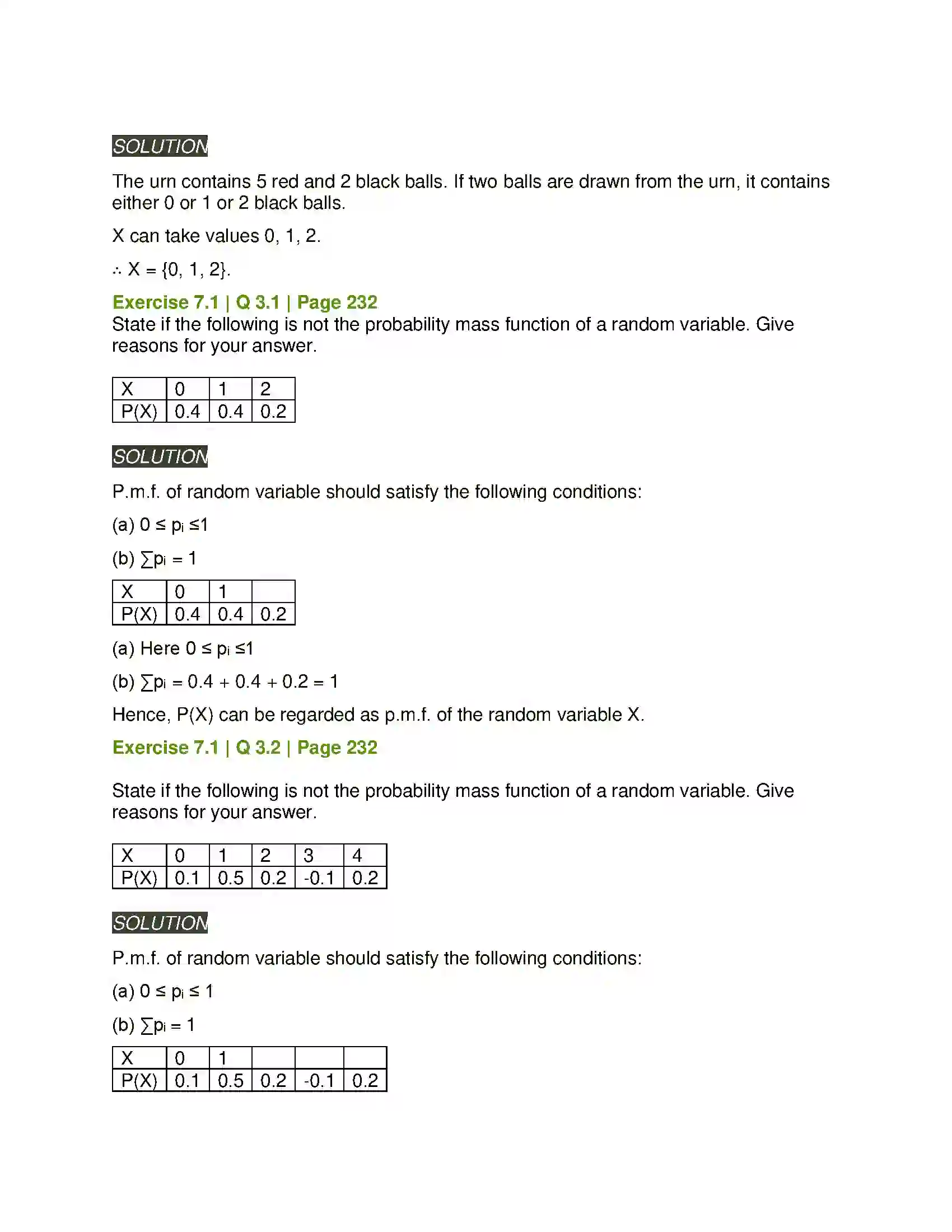 Maharashtra Board Class 12th Mathematics & Statistics-2 (Arts & Science) Probability Distributions Solution 2