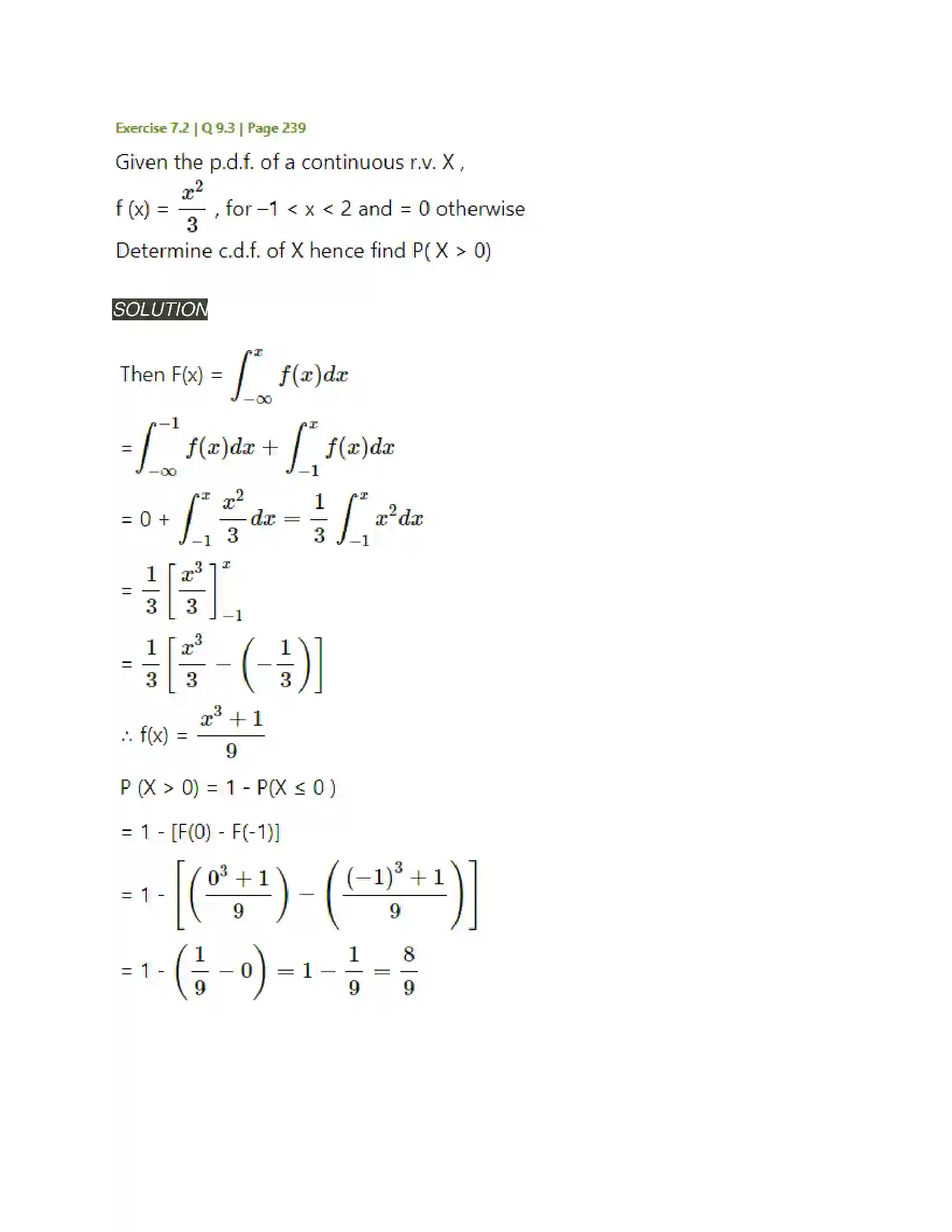 Maharashtra Board Class 12th Mathematics & Statistics-2 (Arts & Science) Probability Distributions Solution 45