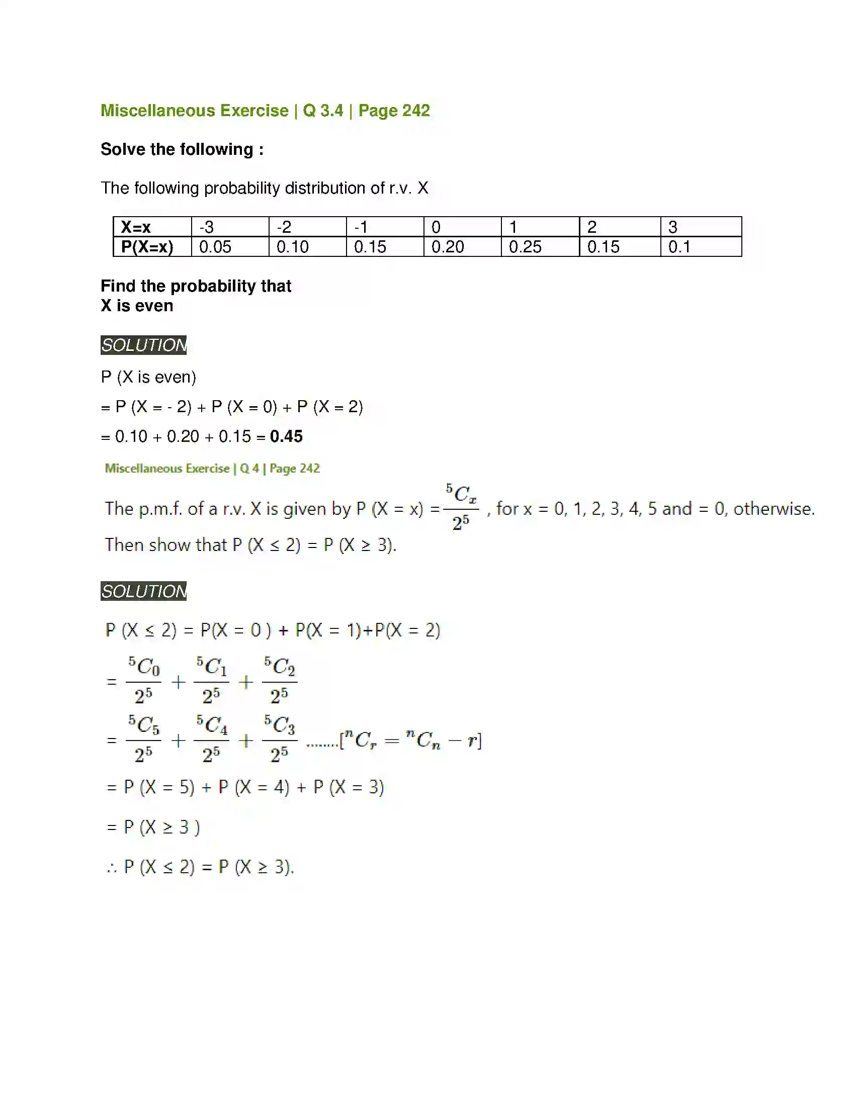 Maharashtra Board Class 12th Mathematics & Statistics-2 (Arts & Science) Probability Distributions Solution 58