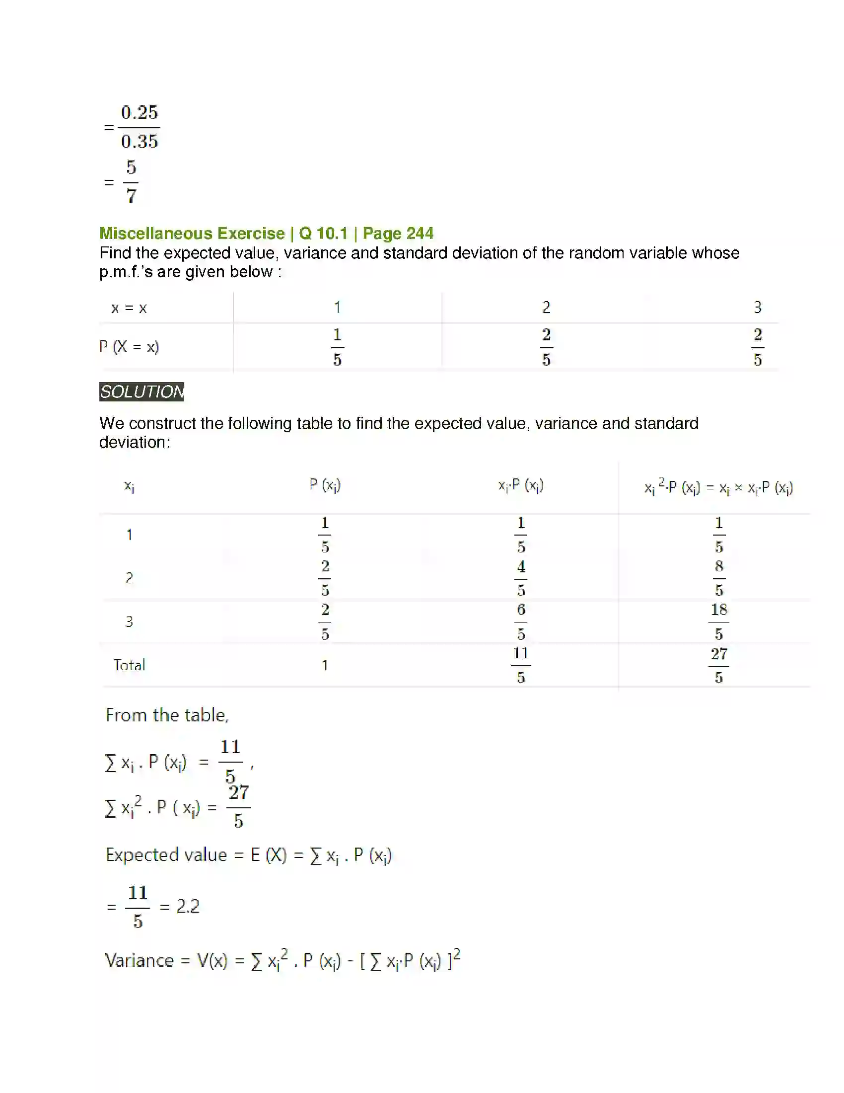 Maharashtra Board Class 12th Mathematics & Statistics-2 (Arts & Science) Probability Distributions Solution 67
