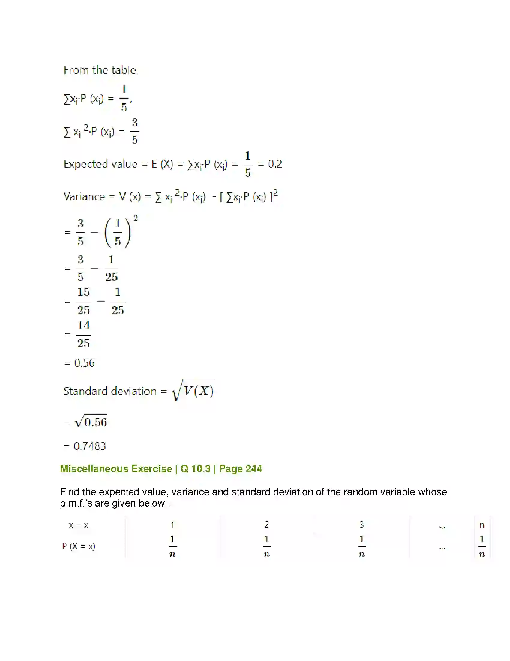 Maharashtra Board Class 12th Mathematics & Statistics-2 (Arts & Science) Probability Distributions Solution 69