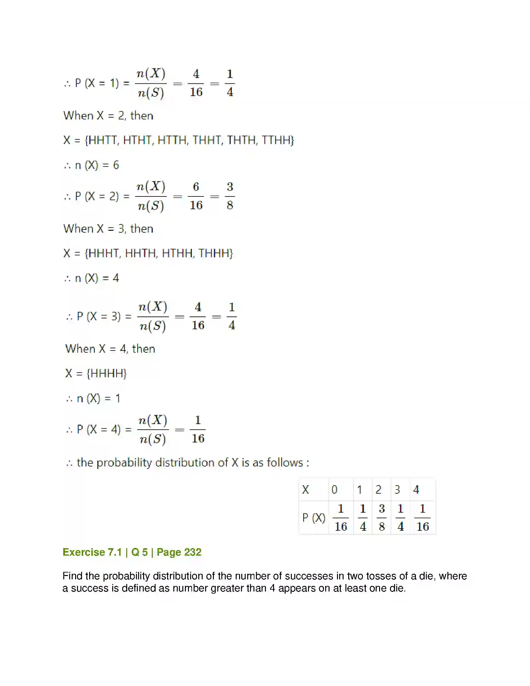 Maharashtra Board Class 12th Mathematics & Statistics-2 (Arts & Science) Probability Distributions Solution 7