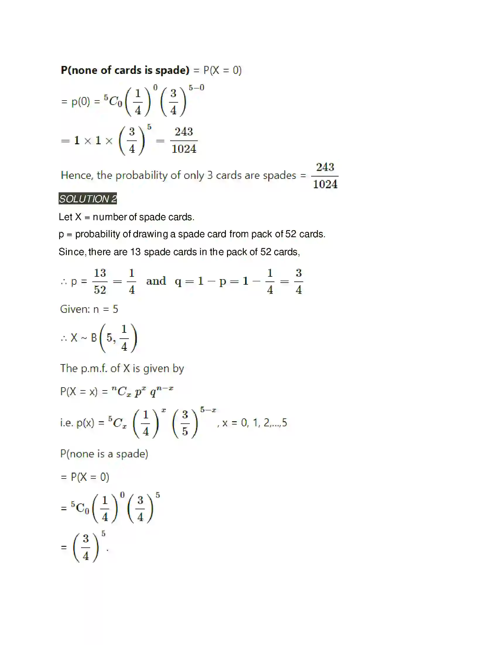 Maharashtra Board Class 12th Mathematics & Statistics-2 (Arts & Science) Binomial Distribution Solution 10