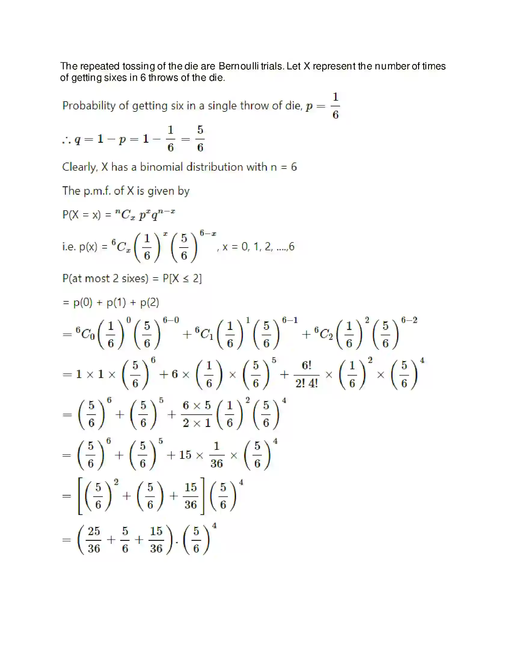 Maharashtra Board Class 12th Mathematics & Statistics-2 (Arts & Science) Binomial Distribution Solution 19