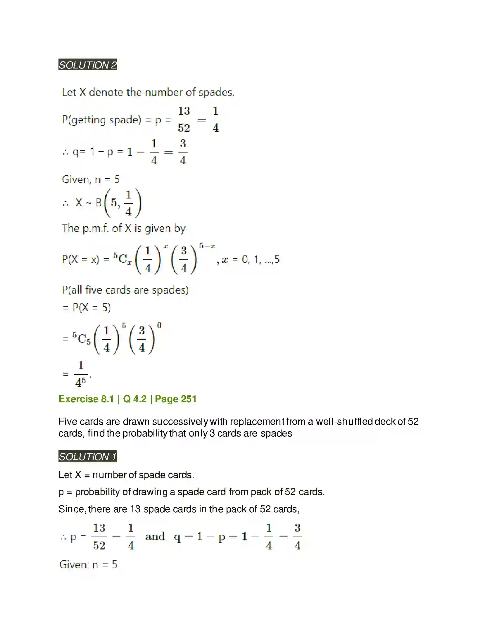 Maharashtra Board Class 12th Mathematics & Statistics-2 (Arts & Science) Binomial Distribution Solution 7