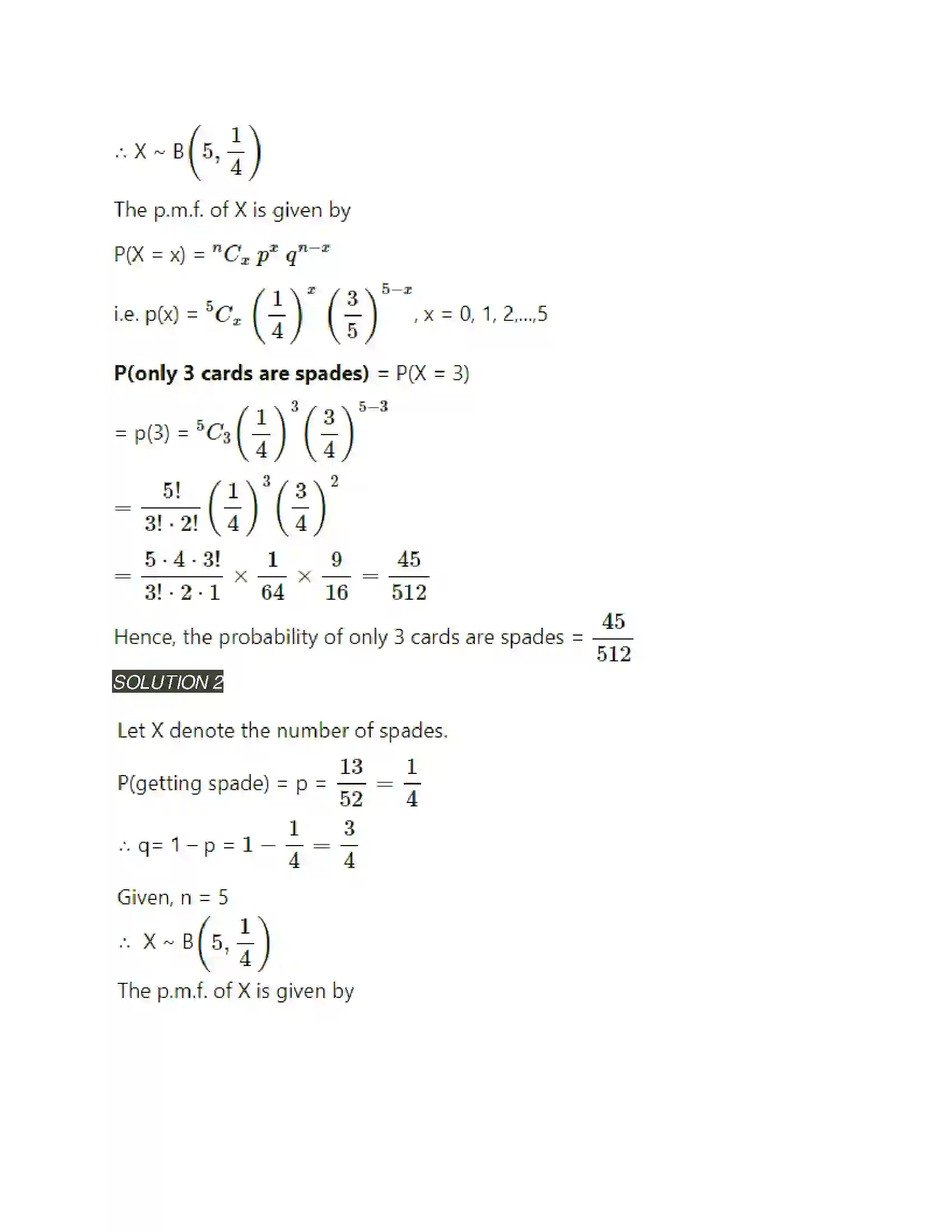 Maharashtra Board Class 12th Mathematics & Statistics-2 (Arts & Science) Binomial Distribution Solution 8
