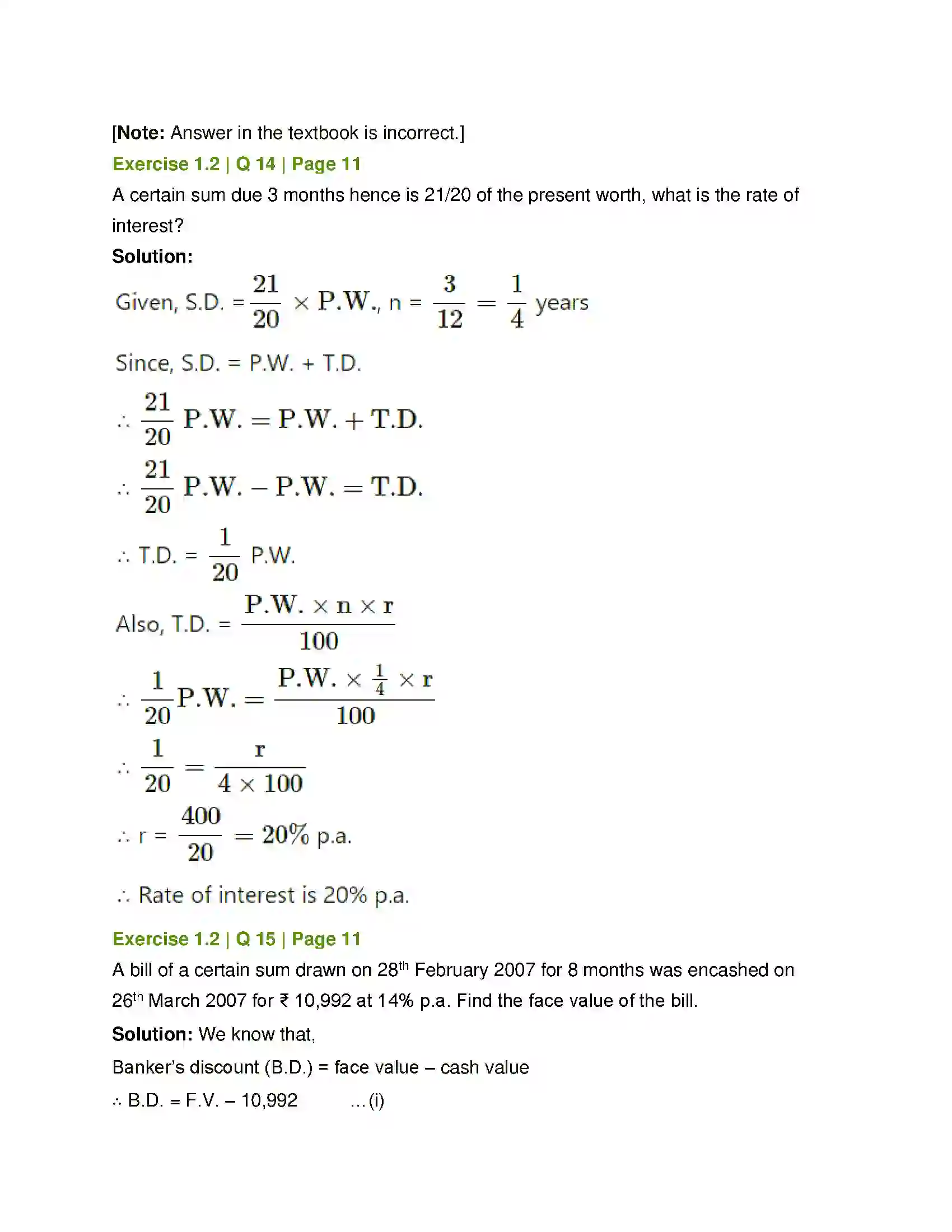 Maharashtra Board Class 12th Mathematics & Statistics-2 (Commerce) Commission, Brokerage and Discount Solution 27