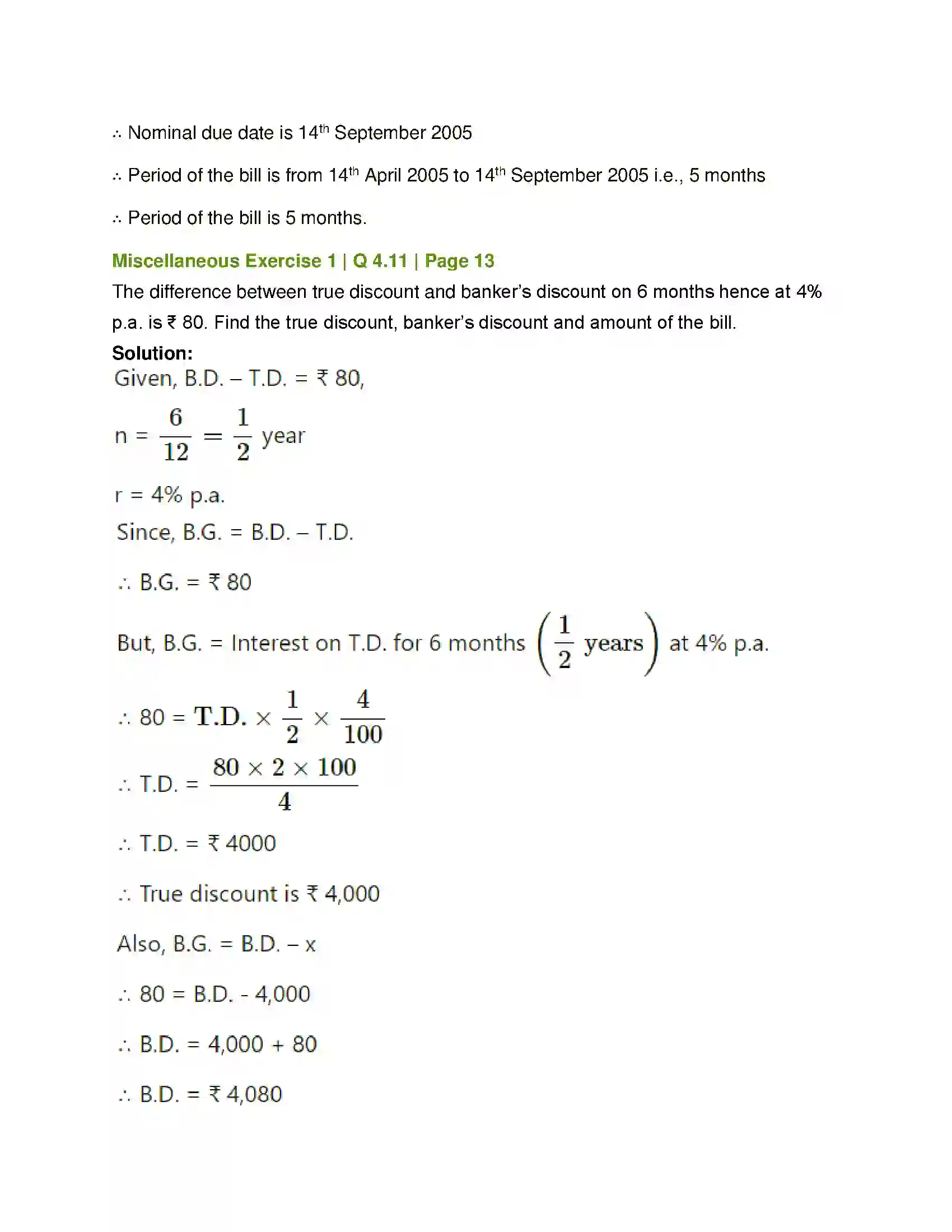 Maharashtra Board Class 12th Mathematics & Statistics-2 (Commerce) Commission, Brokerage and Discount Solution 45