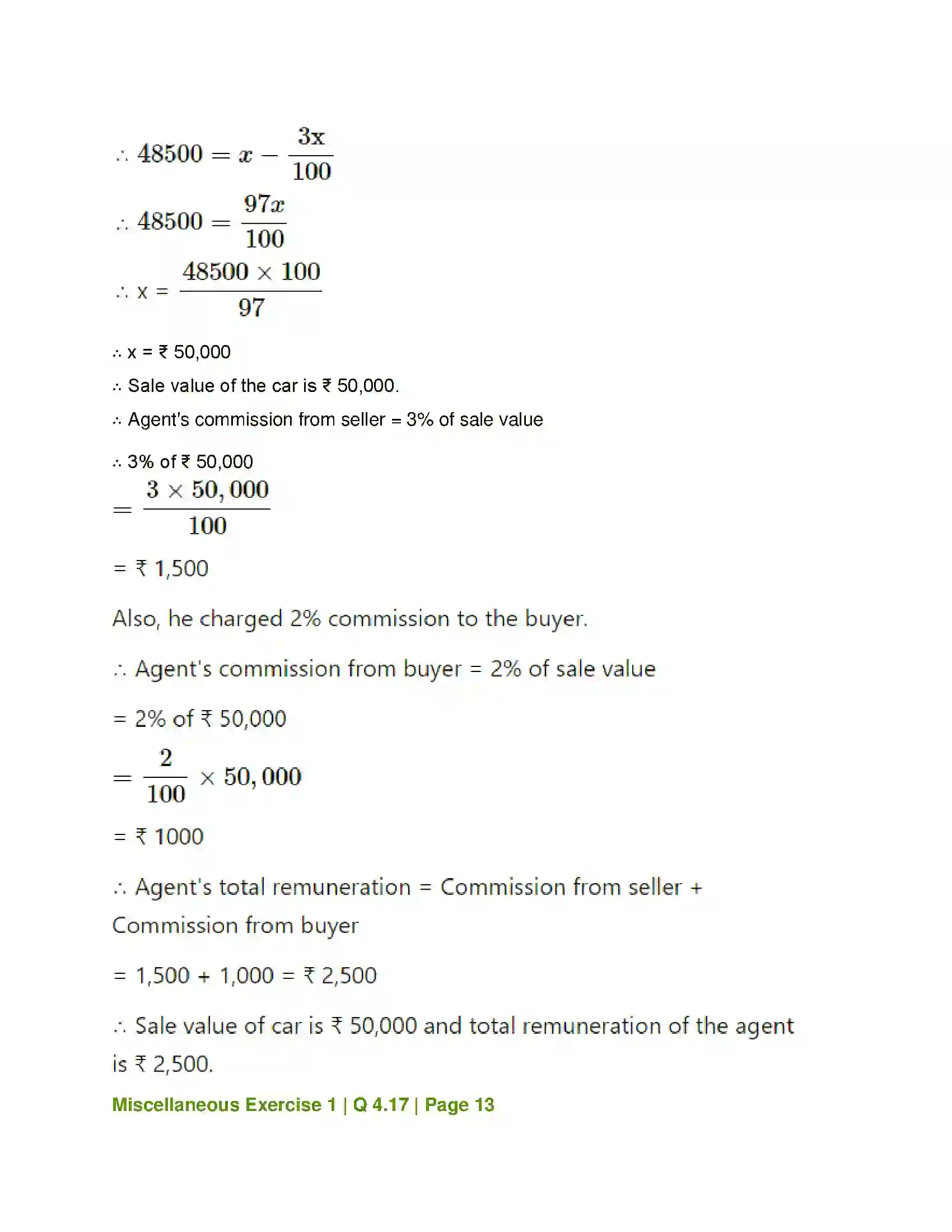 Maharashtra Board Class 12th Mathematics & Statistics-2 (Commerce) Commission, Brokerage and Discount Solution 53