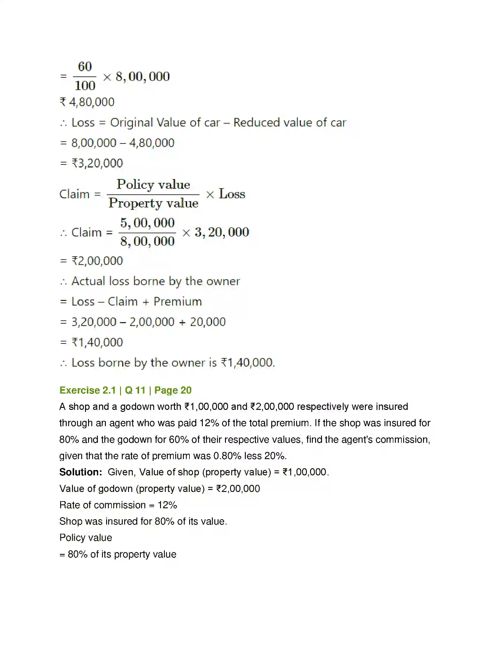 Maharashtra Board Class 12th Mathematics & Statistics-2 (Commerce) Insurance and Annuity Solution 10