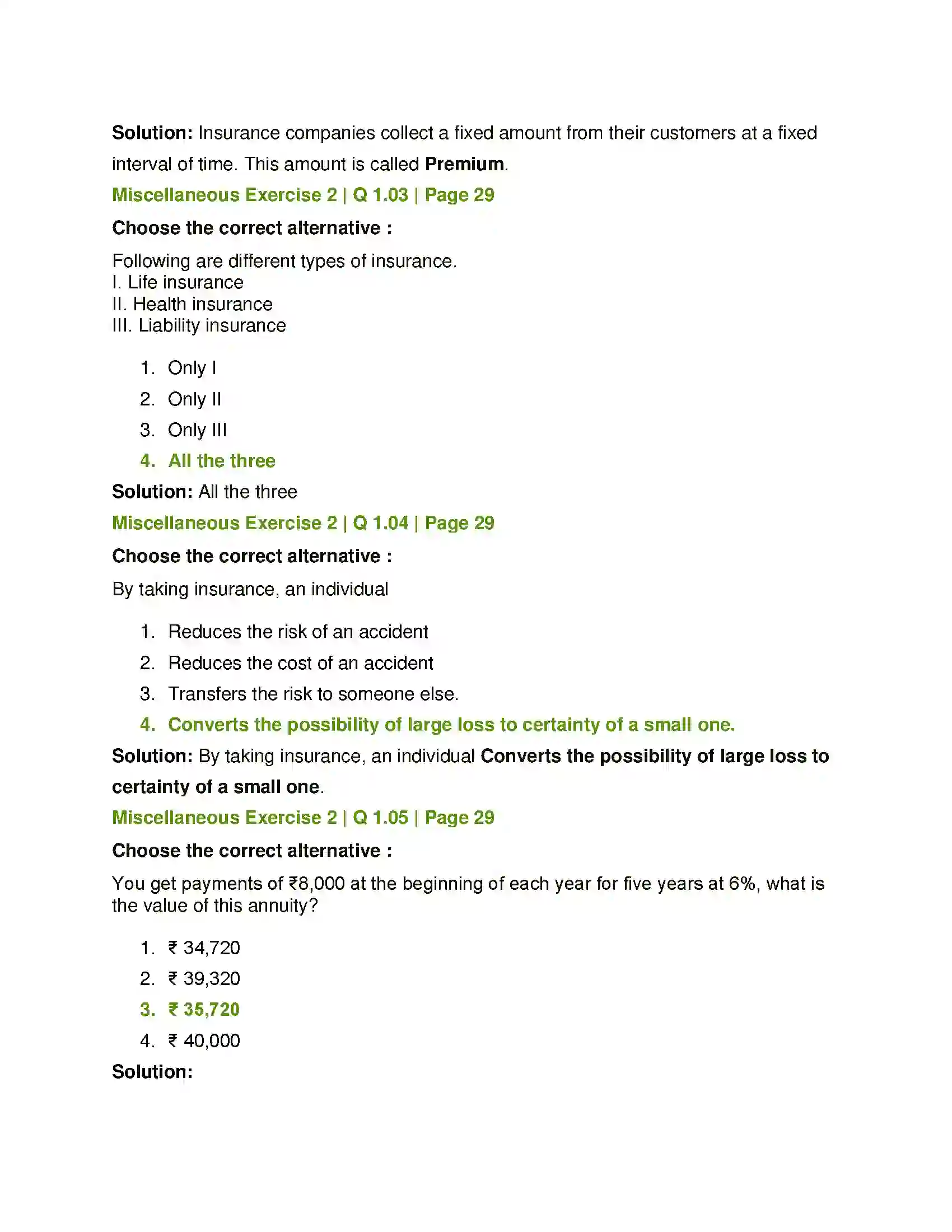Maharashtra Board Class 12th Mathematics & Statistics-2 (Commerce) Insurance and Annuity Solution 27
