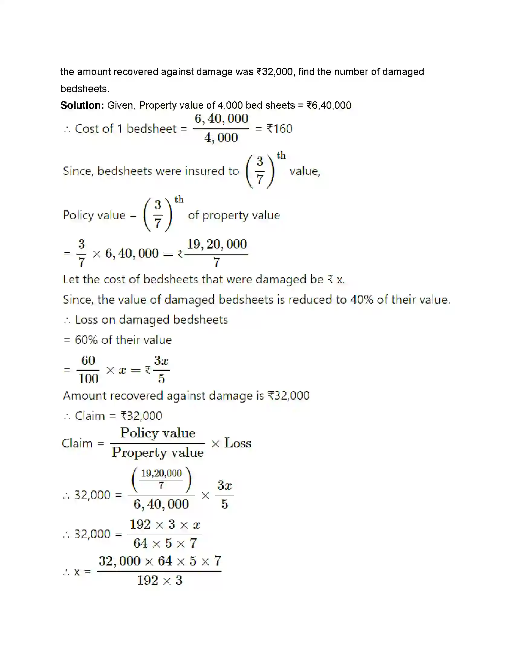 Maharashtra Board Class 12th Mathematics & Statistics-2 (Commerce) Insurance and Annuity Solution 43