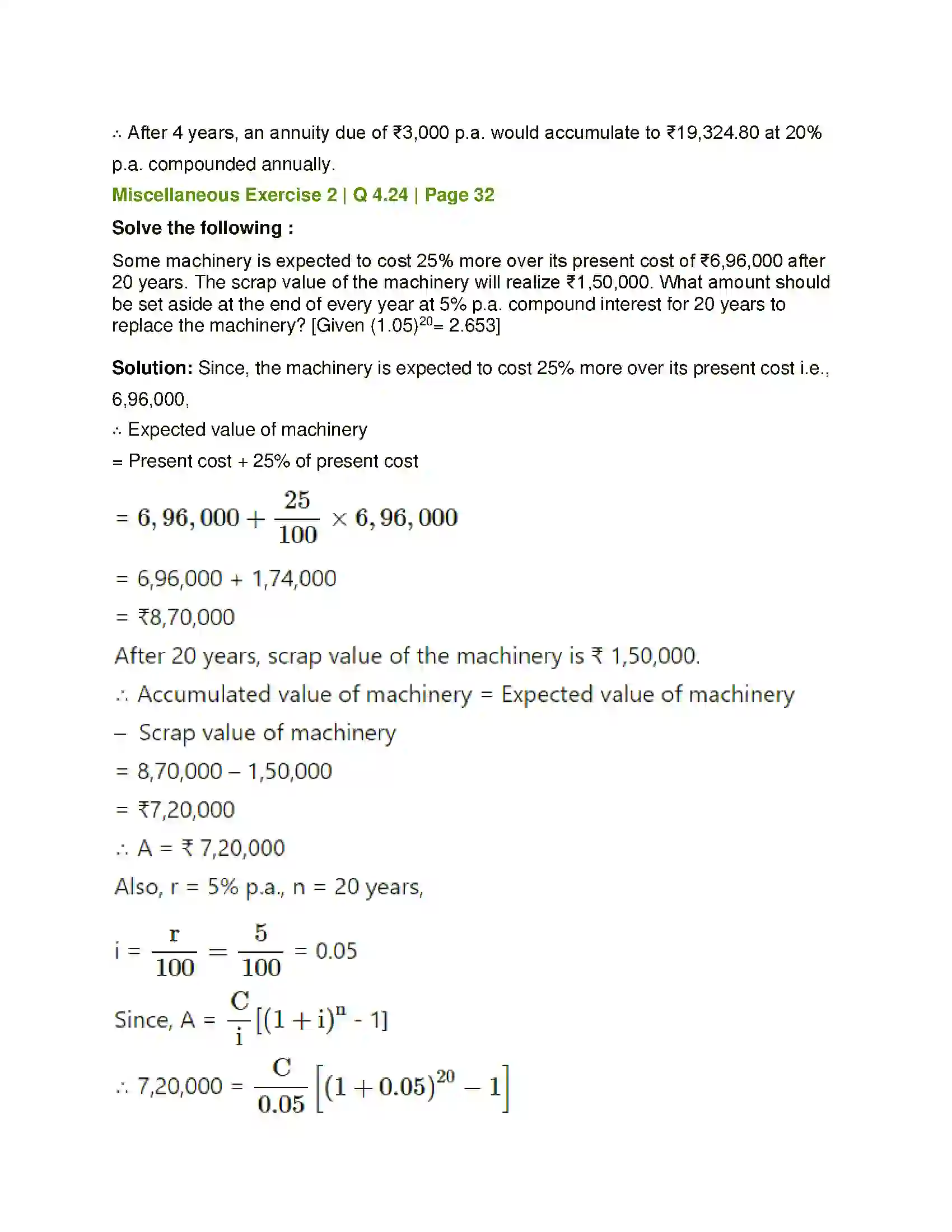Maharashtra Board Class 12th Mathematics & Statistics-2 (Commerce) Insurance and Annuity Solution 61
