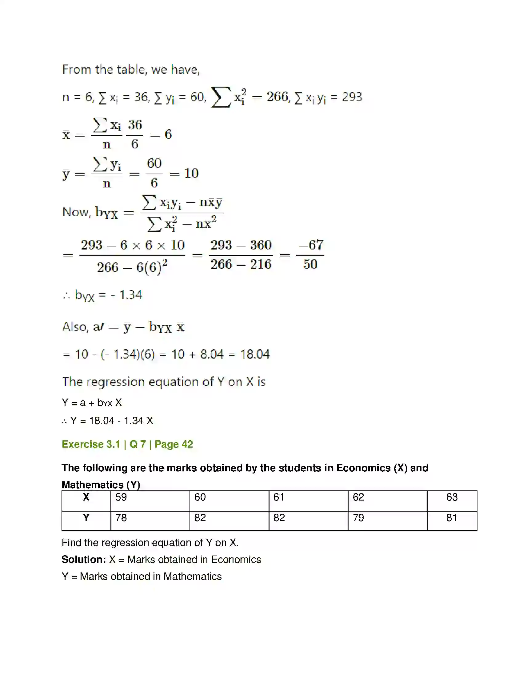 Maharashtra Board Class 12th Mathematics & Statistics-2 (Commerce) Linear Regression Solution 12