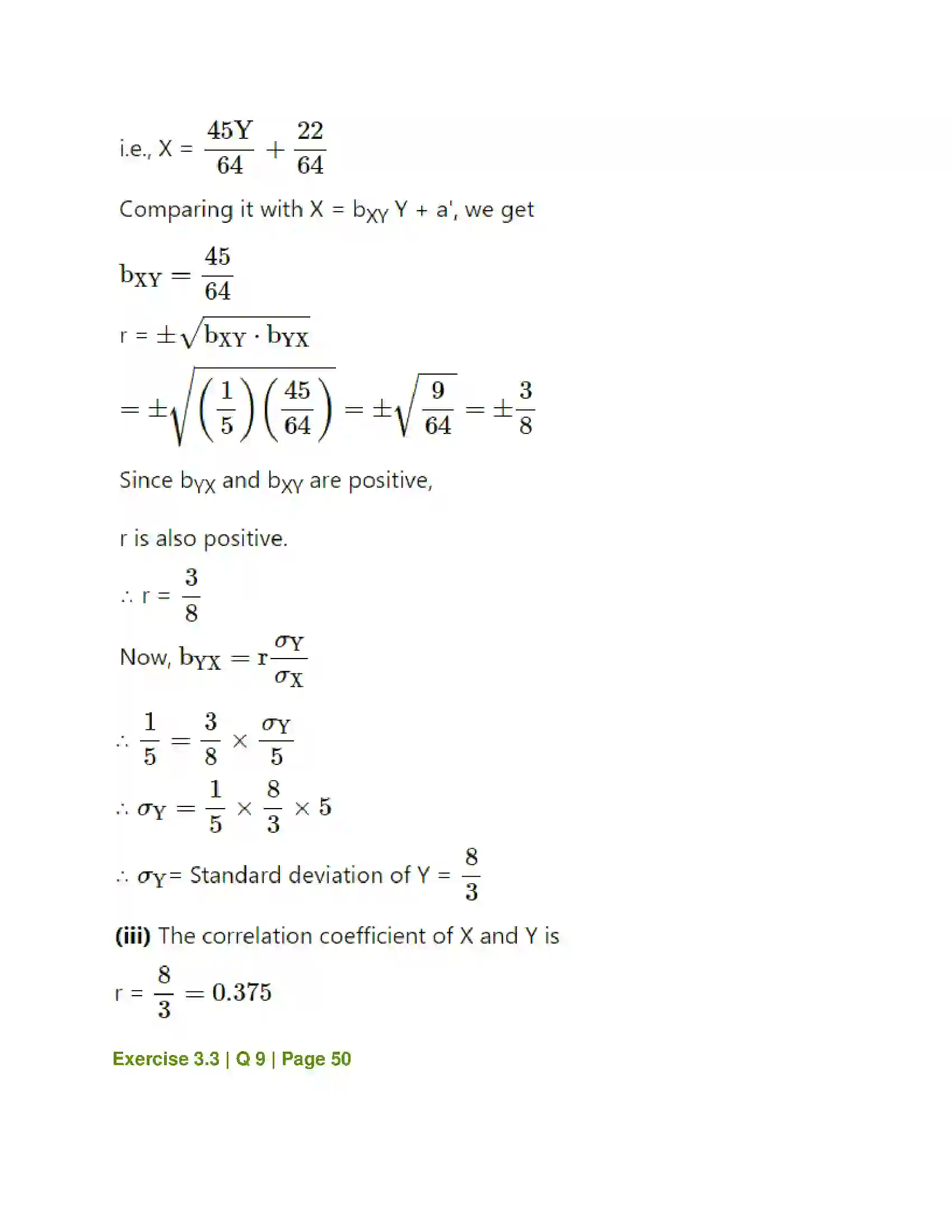 Maharashtra Board Class 12th Mathematics & Statistics-2 (Commerce) Linear Regression Solution 53