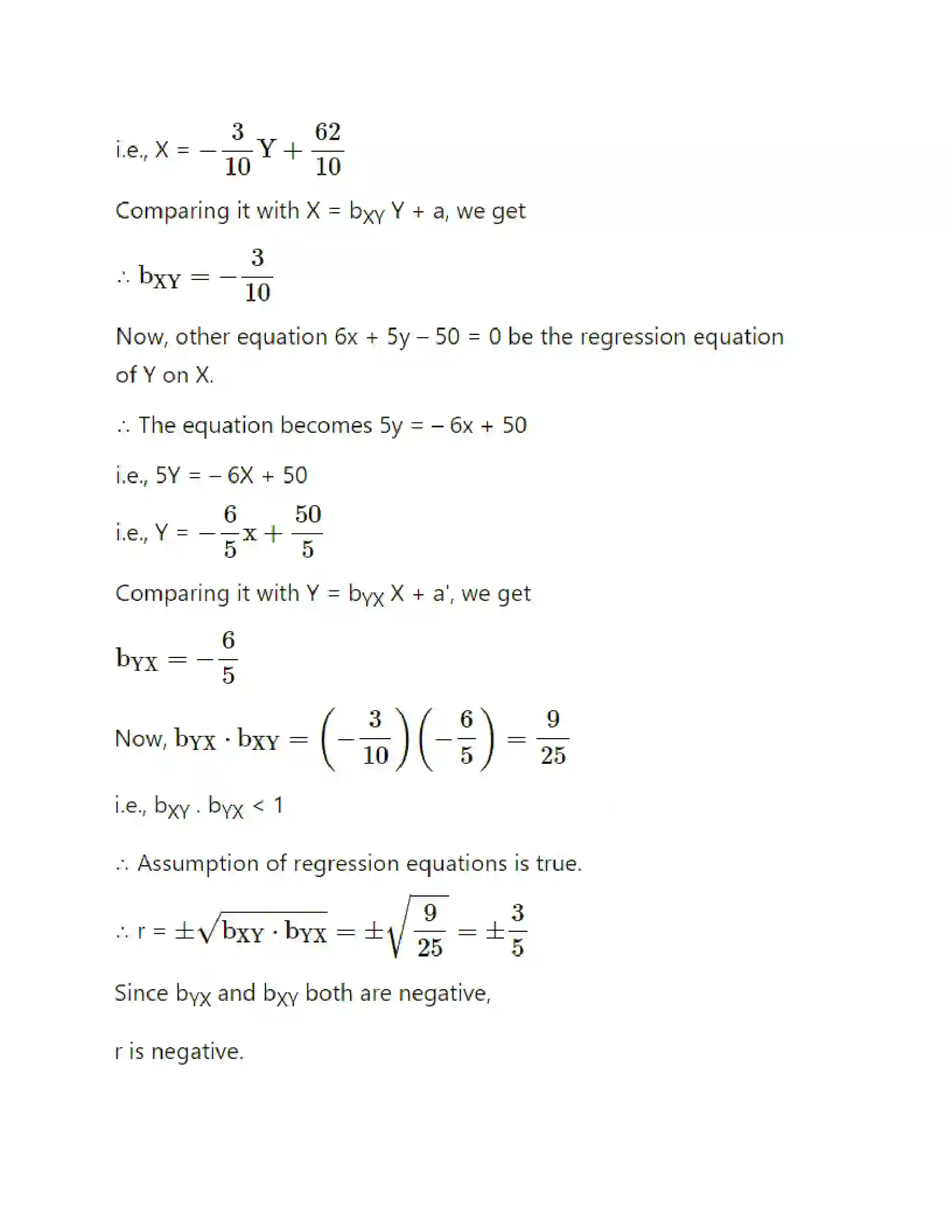 Maharashtra Board Class 12th Mathematics & Statistics-2 (Commerce) Linear Regression Solution 59