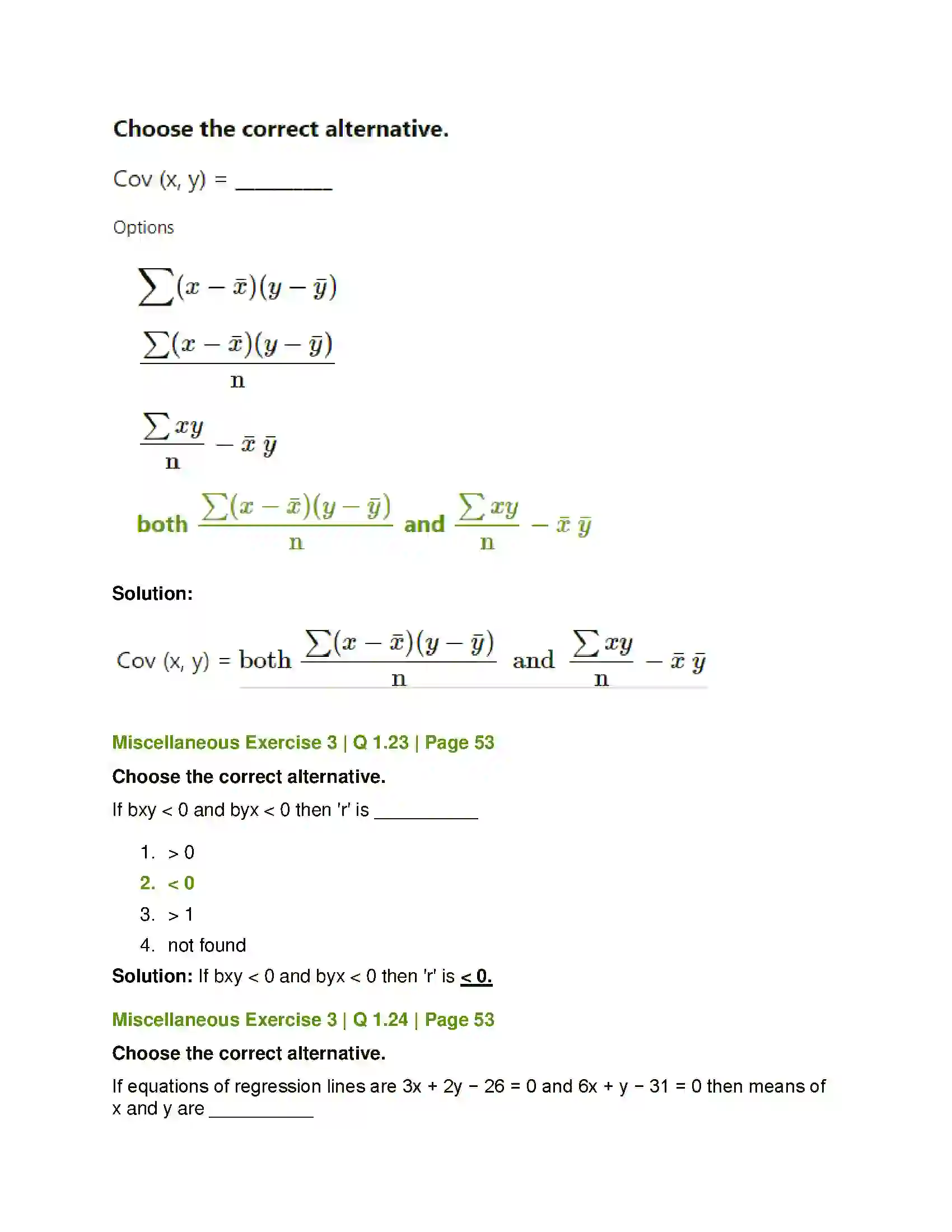 Maharashtra Board Class 12th Mathematics & Statistics-2 (Commerce) Linear Regression Solution 74