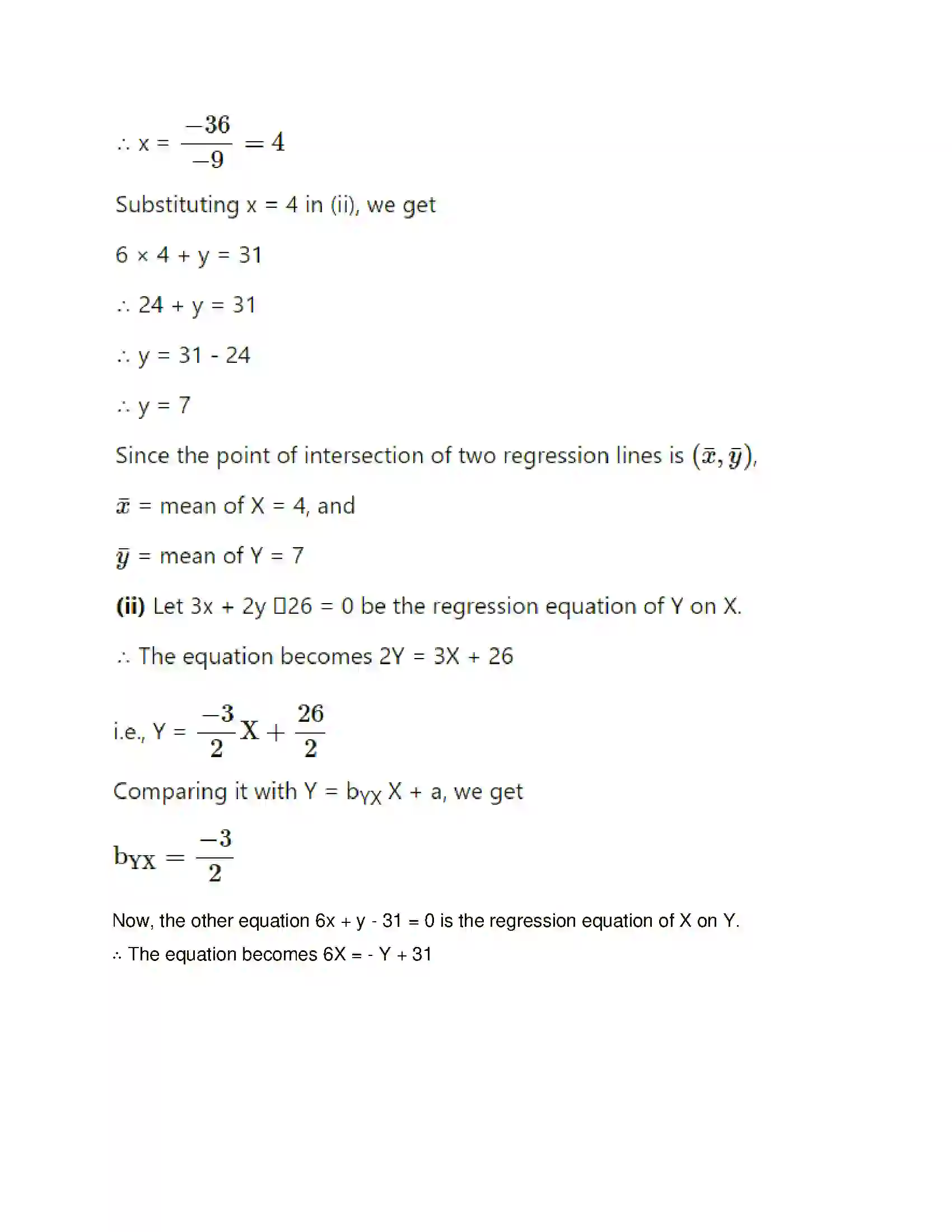 Maharashtra Board Class 12th Mathematics & Statistics-2 (Commerce) Linear Regression Solution 87