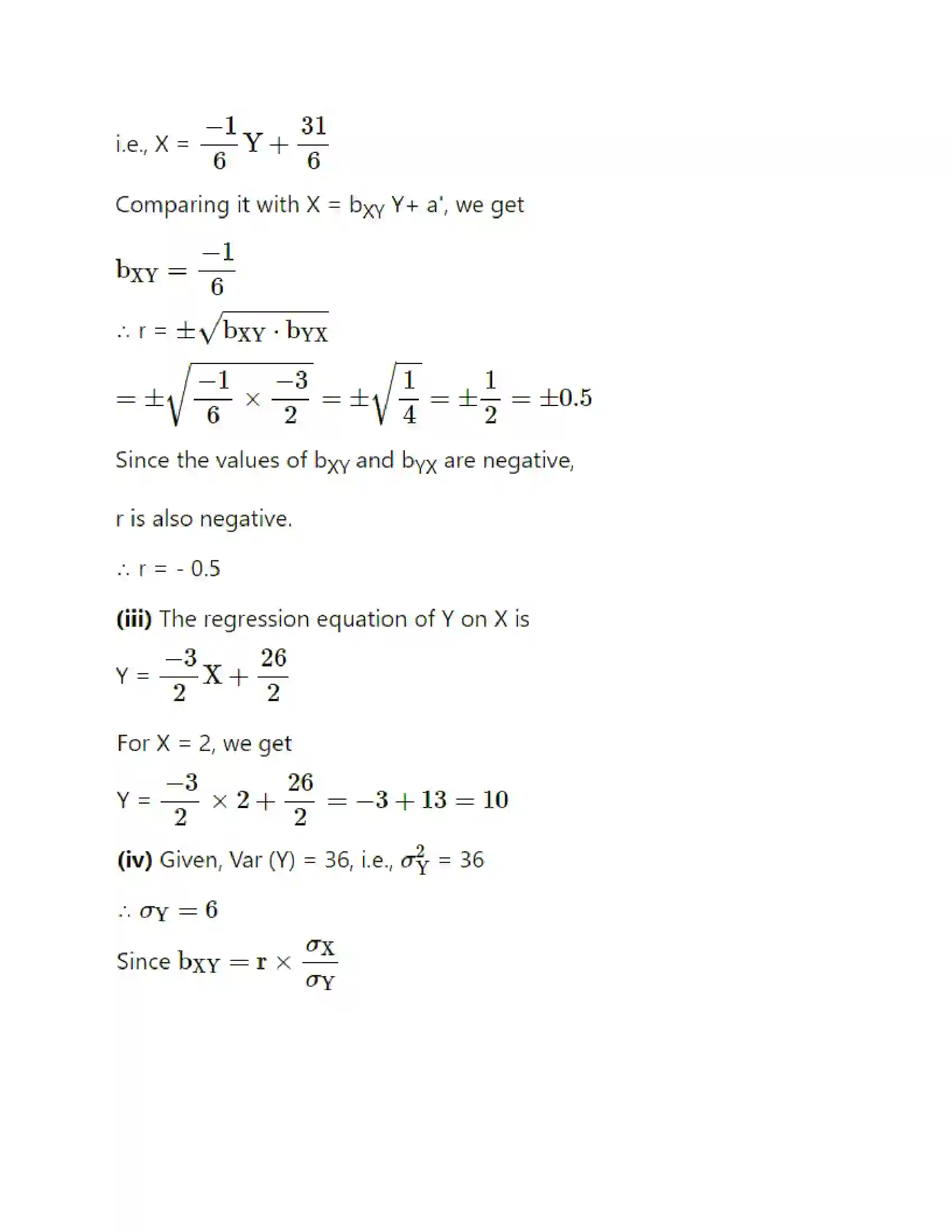 Maharashtra Board Class 12th Mathematics & Statistics-2 (Commerce) Linear Regression Solution 88