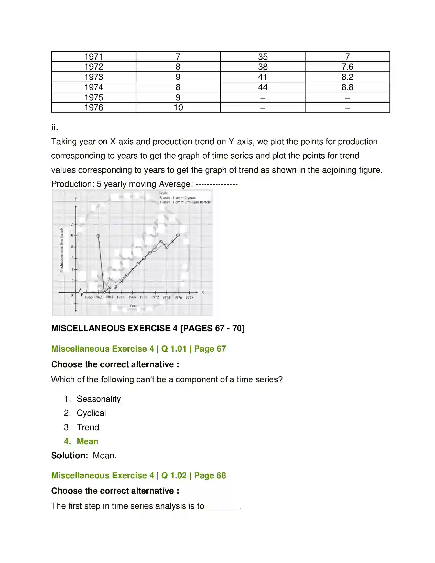 Maharashtra Board Class 12th Mathematics & Statistics-2 (Commerce) Time Series Solution 10