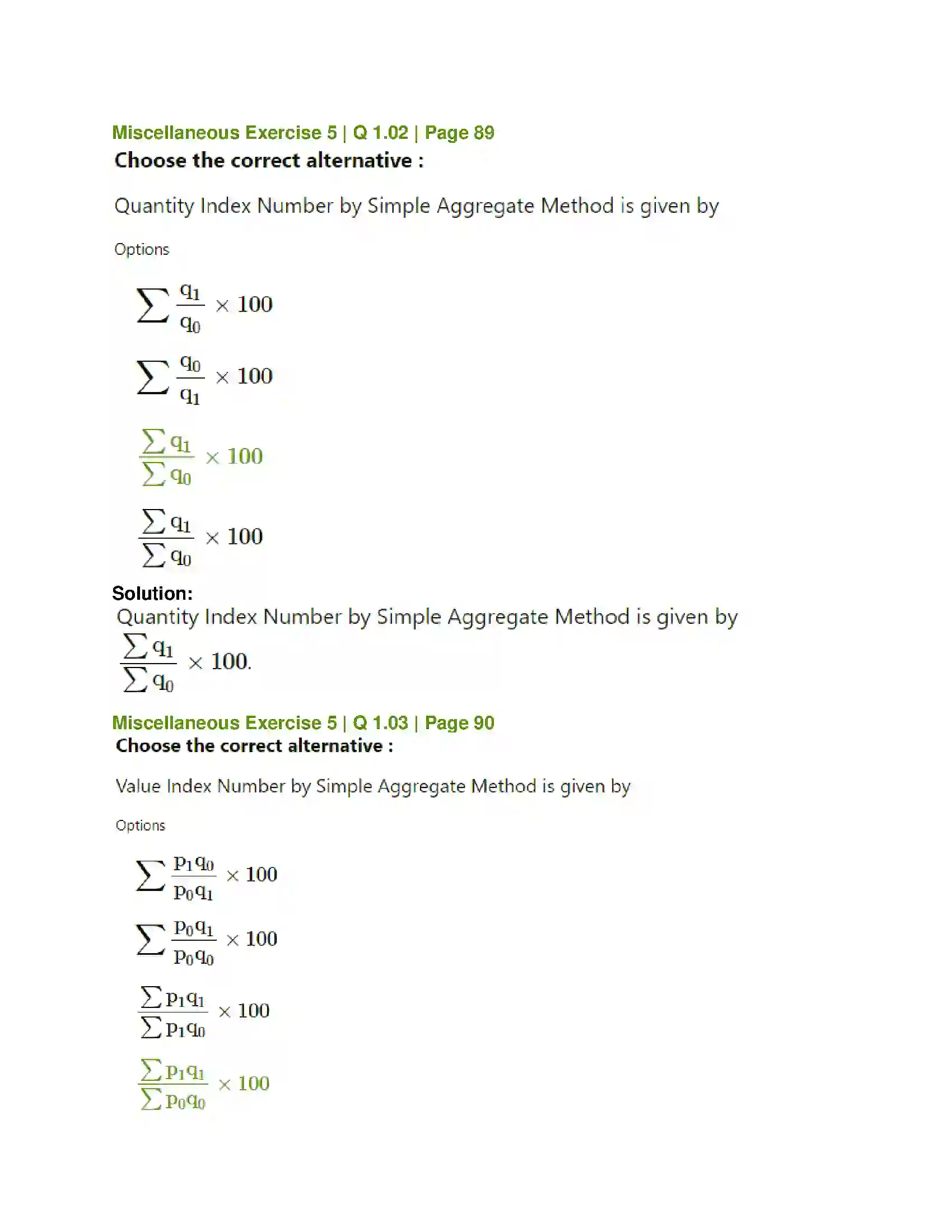 Maharashtra Board Class 12th Mathematics & Statistics-2 (Commerce) Index Numbers Solution 34