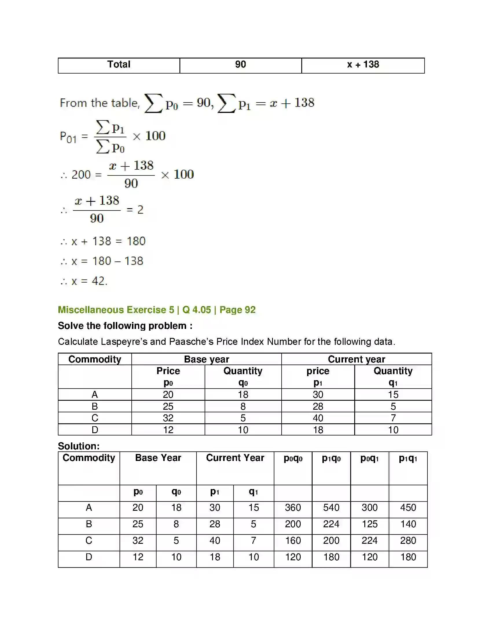 Maharashtra Board Class 12th Mathematics & Statistics-2 (Commerce) Index Numbers Solution 53