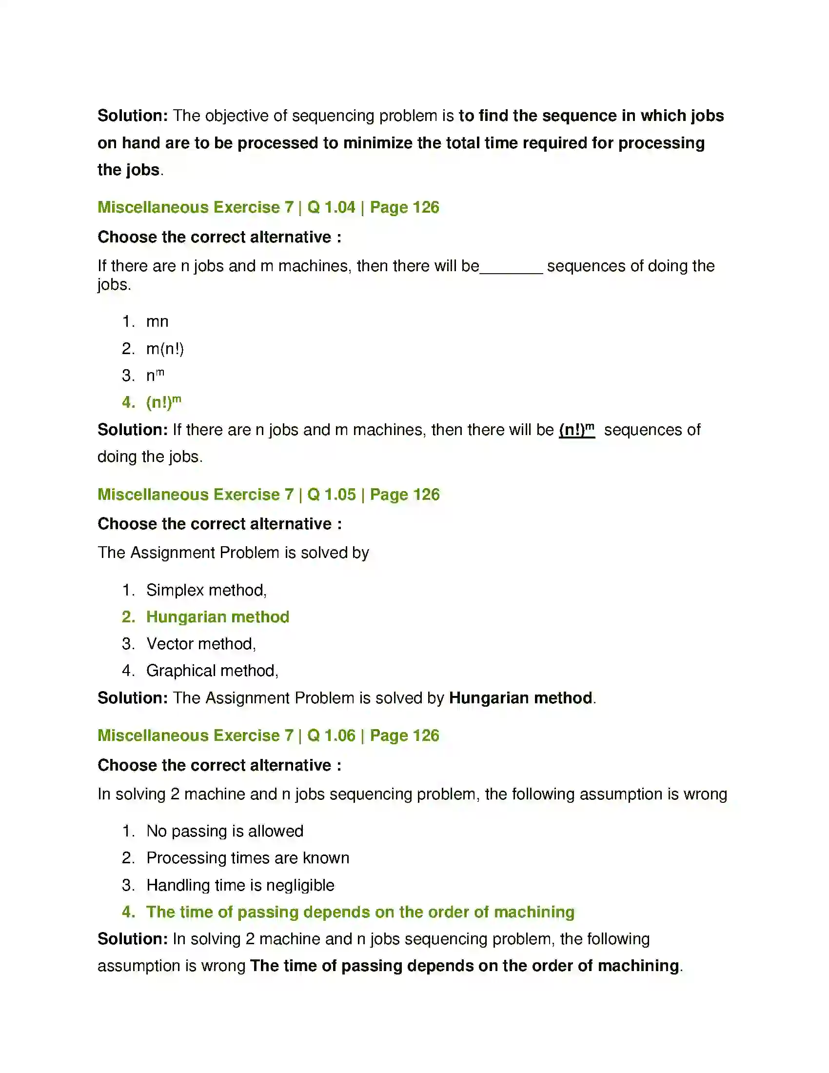 Maharashtra Board Class 12th Mathematics & Statistics-2 (Commerce) Assignment Problem and Sequencing Solution 34