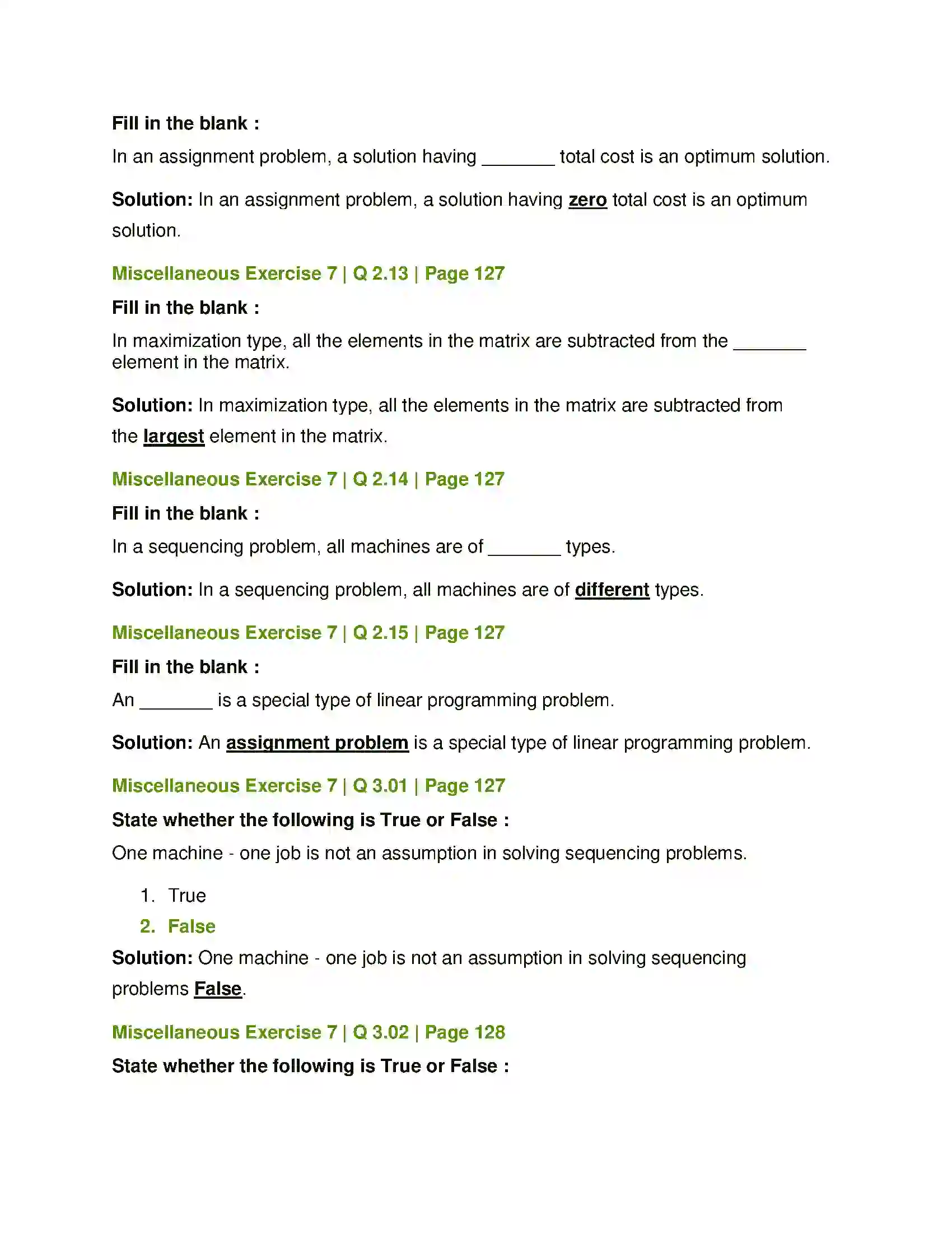 Maharashtra Board Class 12th Mathematics & Statistics-2 (Commerce) Assignment Problem and Sequencing Solution 40