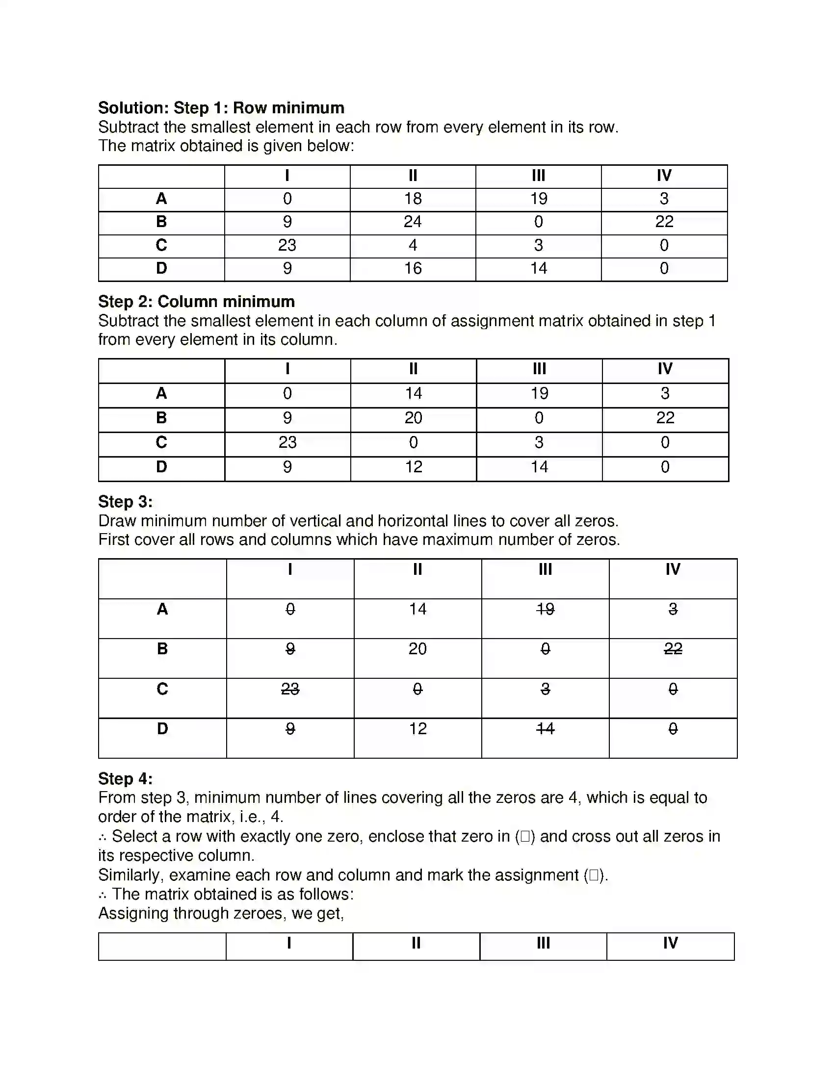 Maharashtra Board Class 12th Mathematics & Statistics-2 (Commerce) Assignment Problem and Sequencing Solution 45