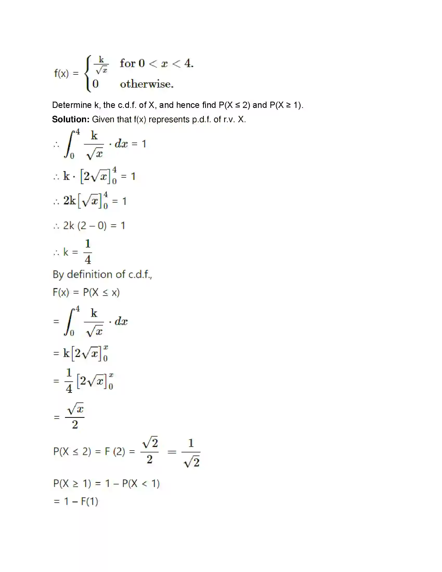 Maharashtra Board Class 12th Mathematics & Statistics-2 (Commerce) Probability Distributions Solution 125