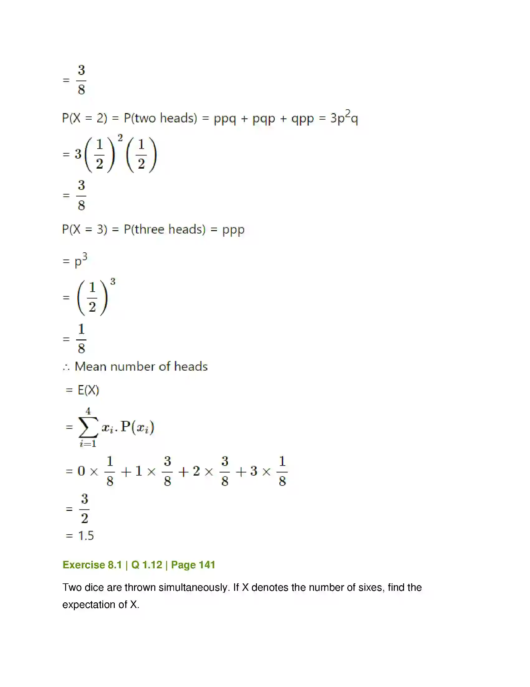 Maharashtra Board Class 12th Mathematics & Statistics-2 (Commerce) Probability Distributions Solution 14