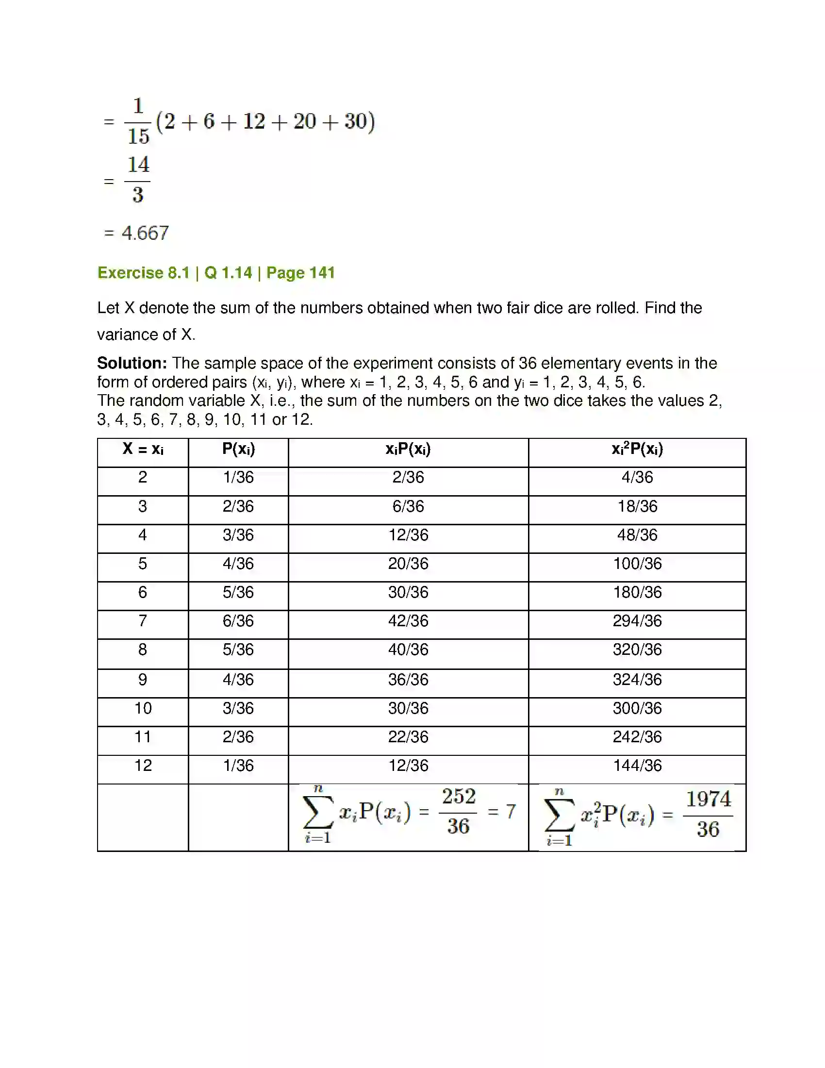 Maharashtra Board Class 12th Mathematics & Statistics-2 (Commerce) Probability Distributions Solution 17