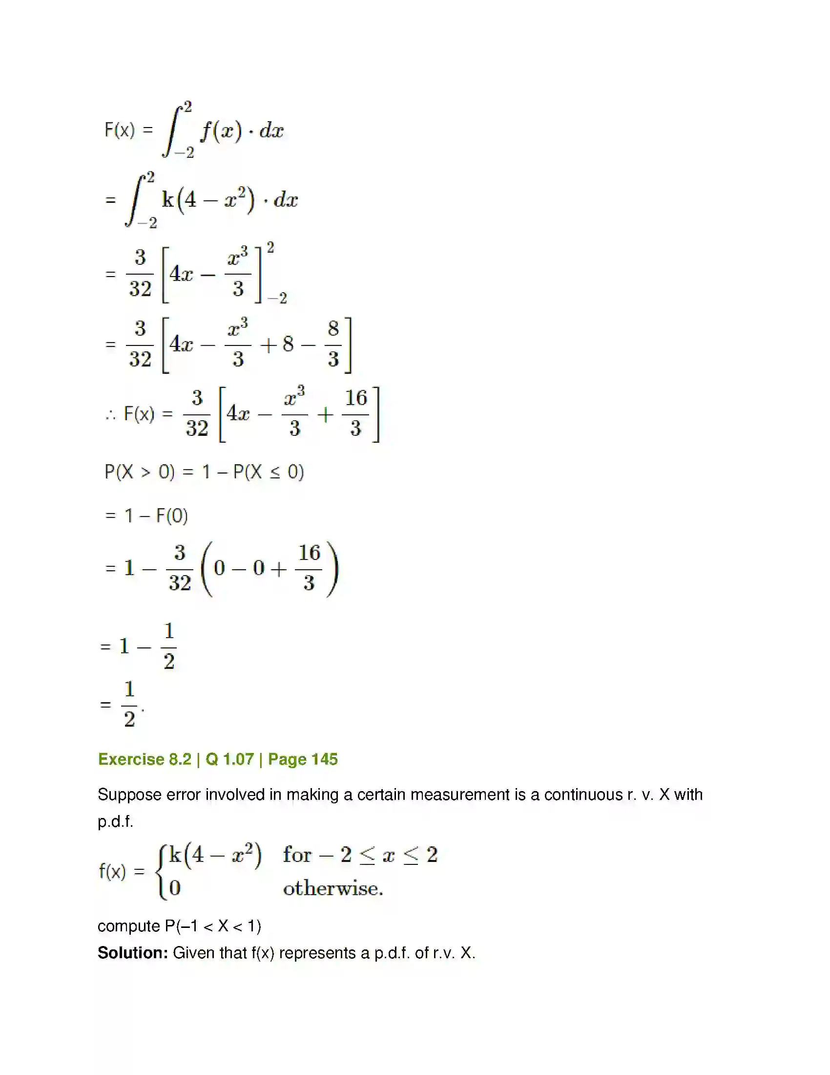 Maharashtra Board Class 12th Mathematics & Statistics-2 (Commerce) Probability Distributions Solution 34