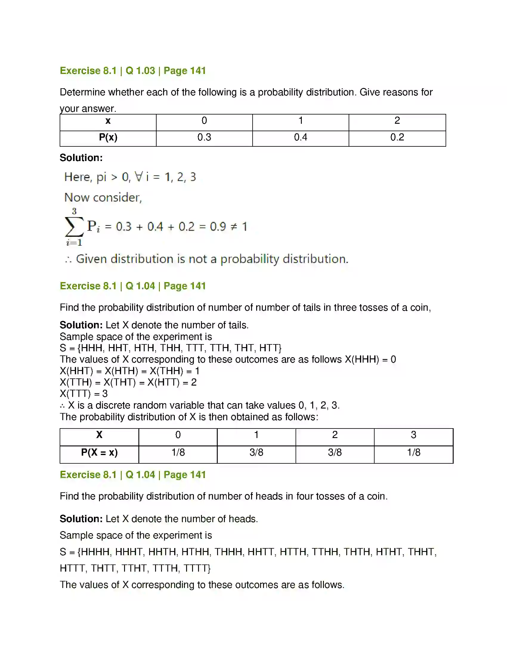 Maharashtra Board Class 12th Mathematics & Statistics-2 (Commerce) Probability Distributions Solution 4