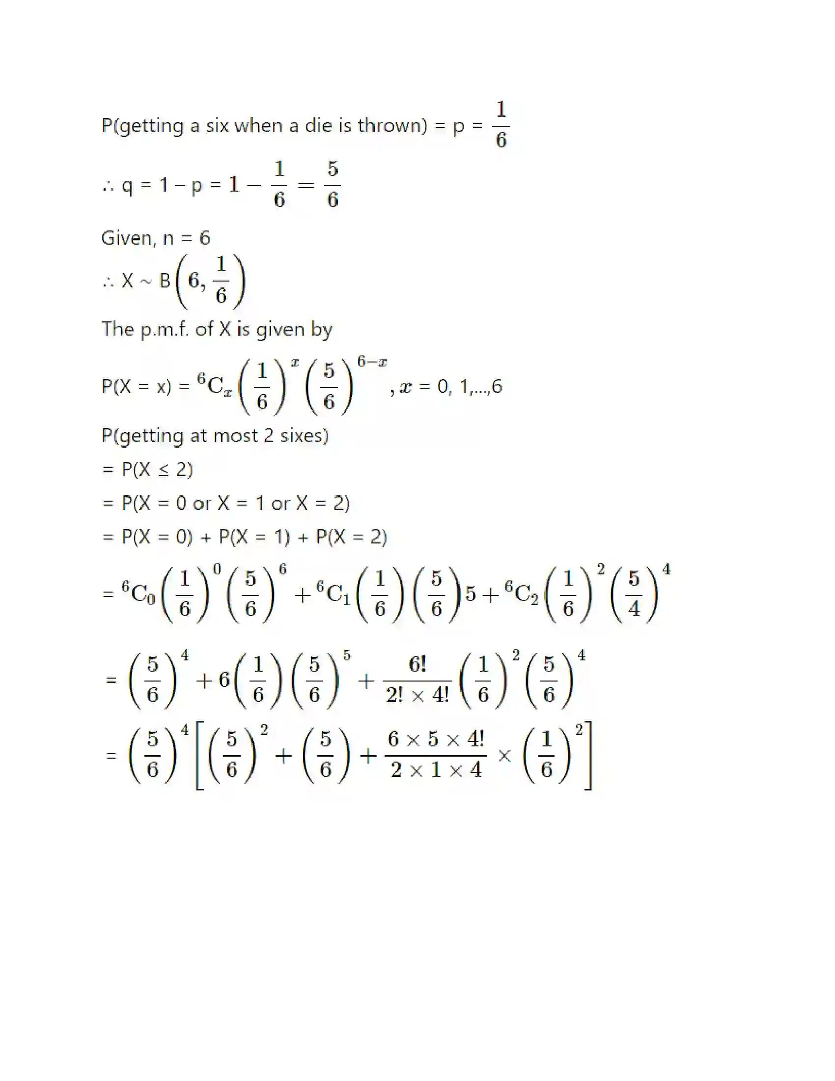 Maharashtra Board Class 12th Mathematics & Statistics-2 (Commerce) Probability Distributions Solution 60
