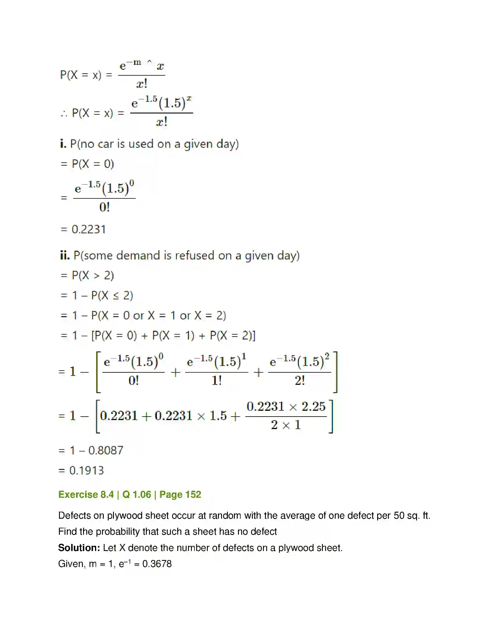 Maharashtra Board Class 12th Mathematics & Statistics-2 (Commerce) Probability Distributions Solution 67