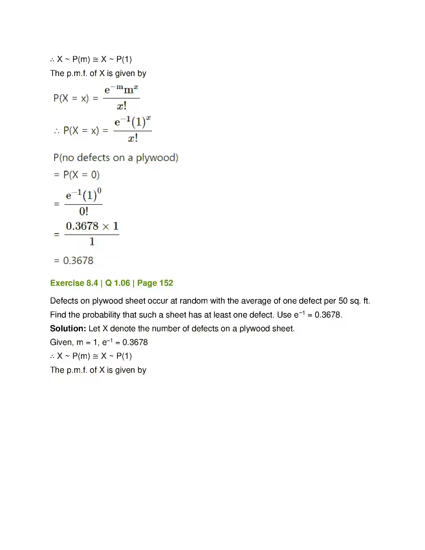 Maharashtra Board Class 12th Mathematics & Statistics-2 (Commerce) Probability Distributions Solution 68