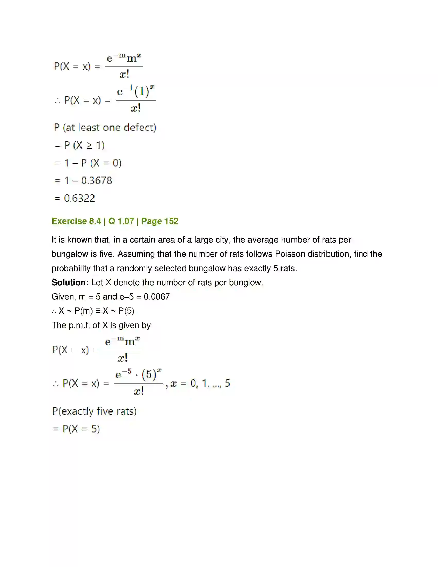 Maharashtra Board Class 12th Mathematics & Statistics-2 (Commerce) Probability Distributions Solution 69