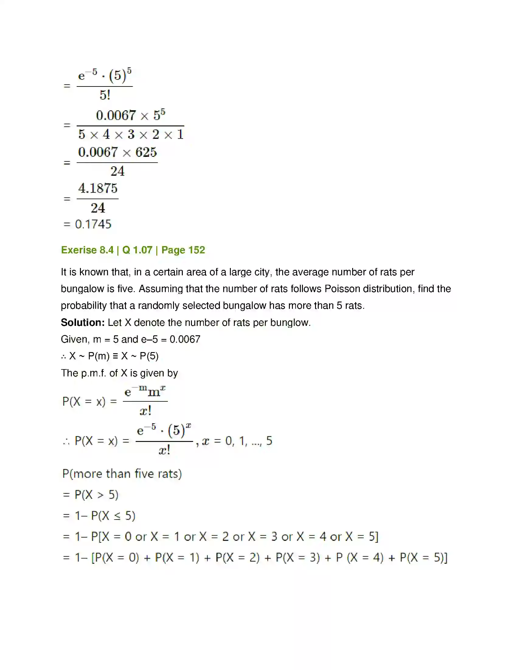 Maharashtra Board Class 12th Mathematics & Statistics-2 (Commerce) Probability Distributions Solution 70
