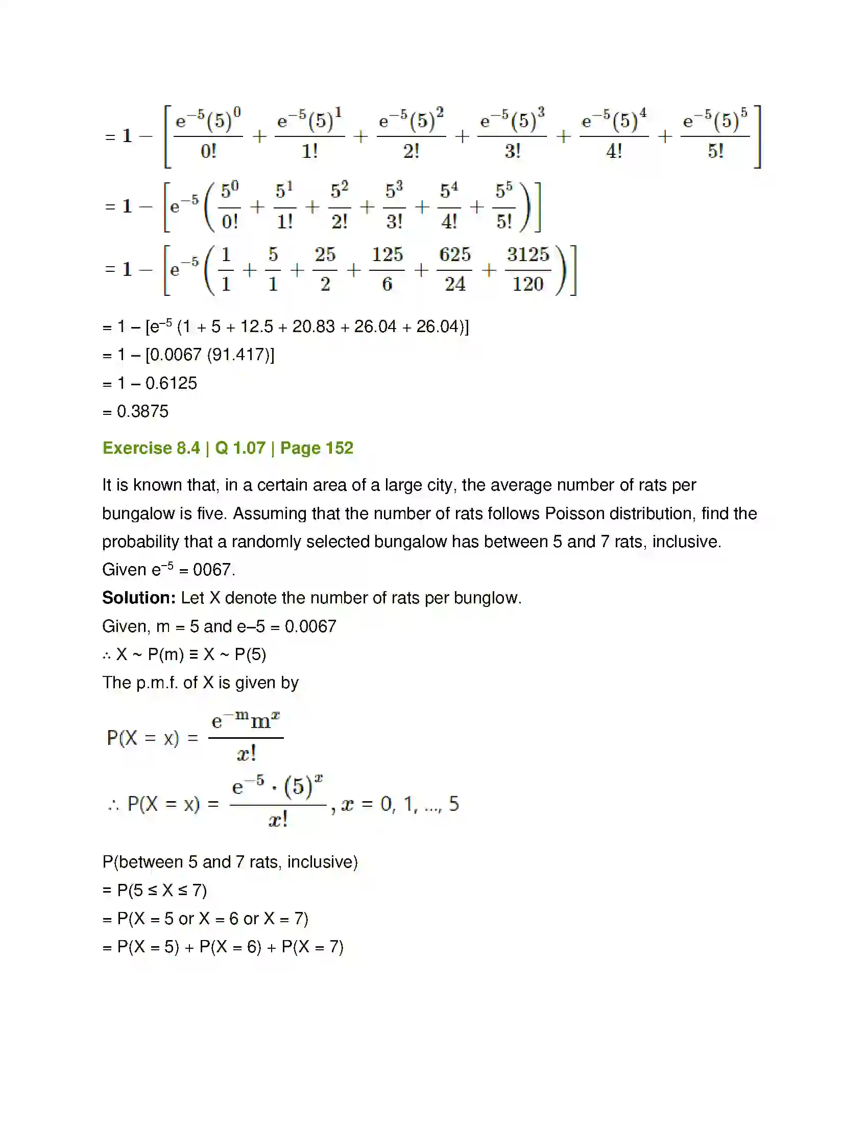 Maharashtra Board Class 12th Mathematics & Statistics-2 (Commerce) Probability Distributions Solution 71