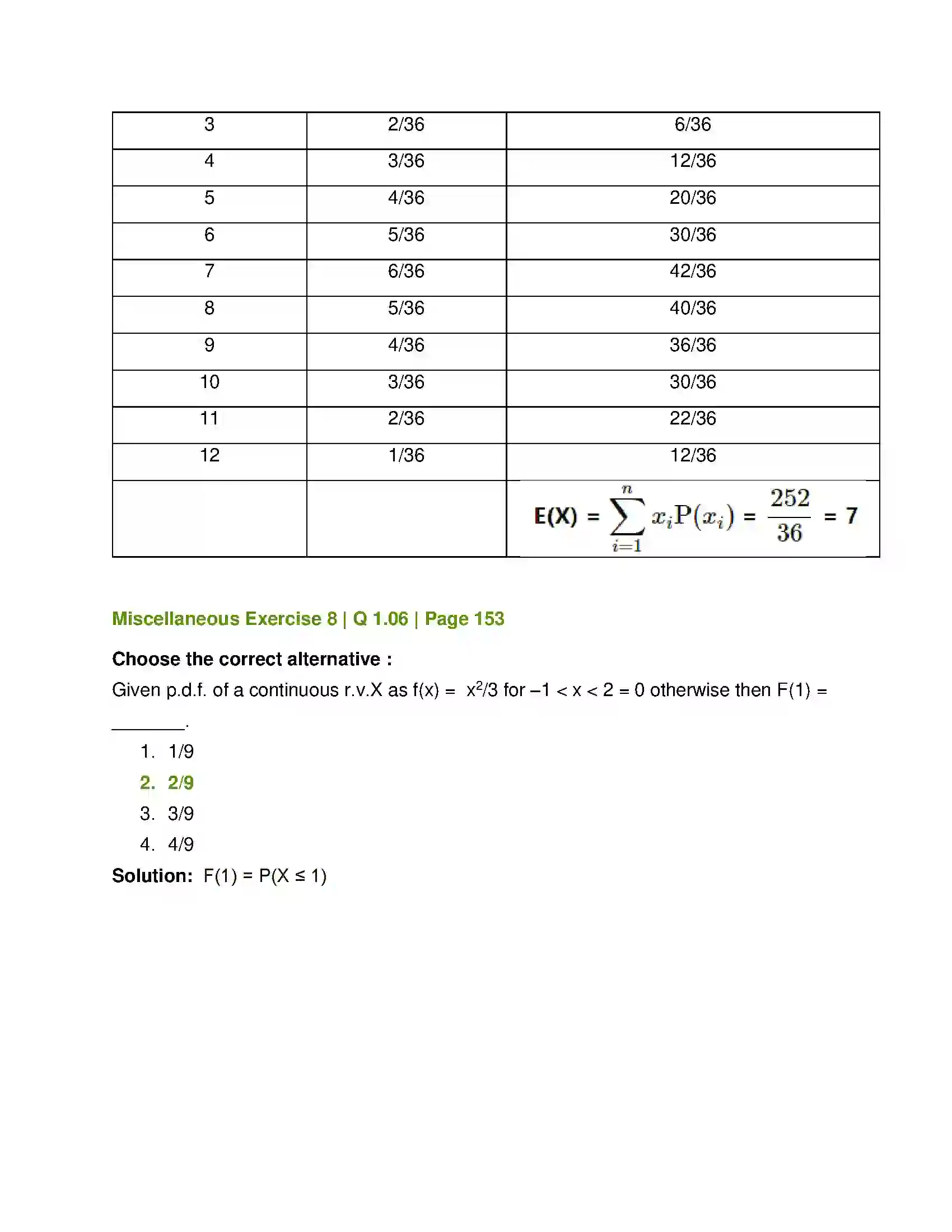 Maharashtra Board Class 12th Mathematics & Statistics-2 (Commerce) Probability Distributions Solution 76