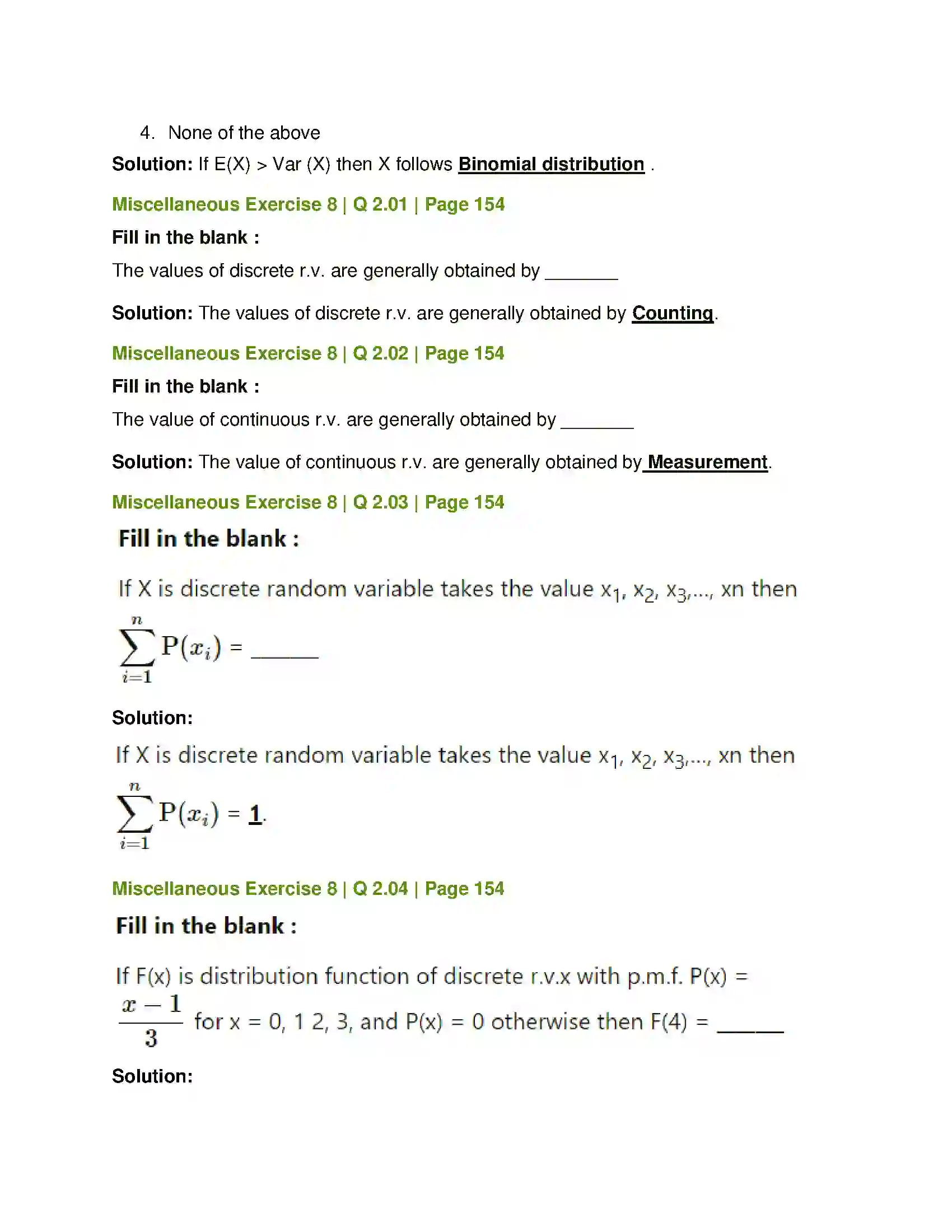 Maharashtra Board Class 12th Mathematics & Statistics-2 (Commerce) Probability Distributions Solution 80