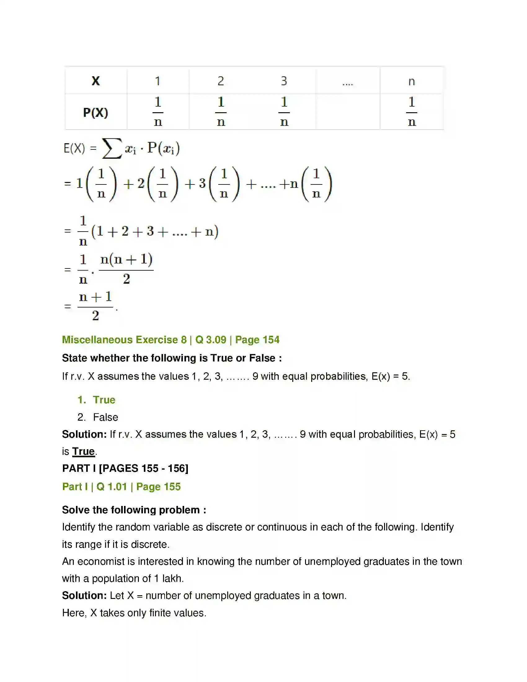 Maharashtra Board Class 12th Mathematics & Statistics-2 (Commerce) Probability Distributions Solution 88