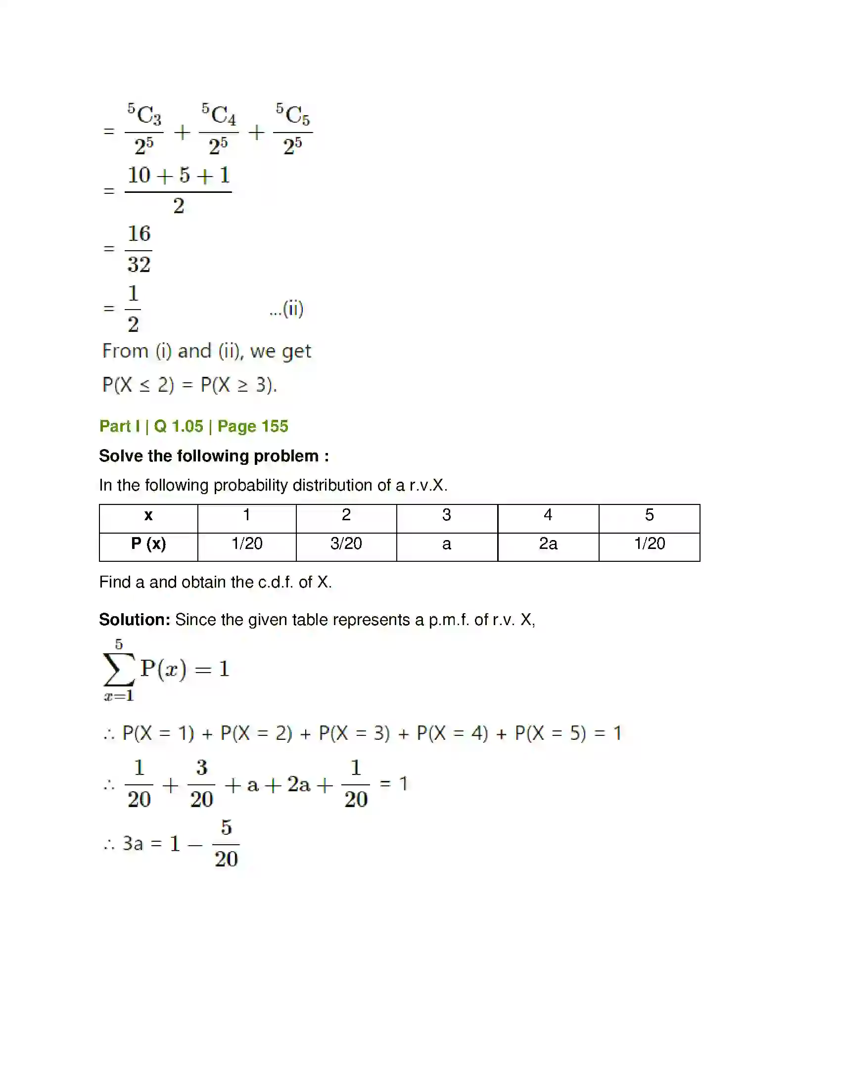 Maharashtra Board Class 12th Mathematics & Statistics-2 (Commerce) Probability Distributions Solution 94