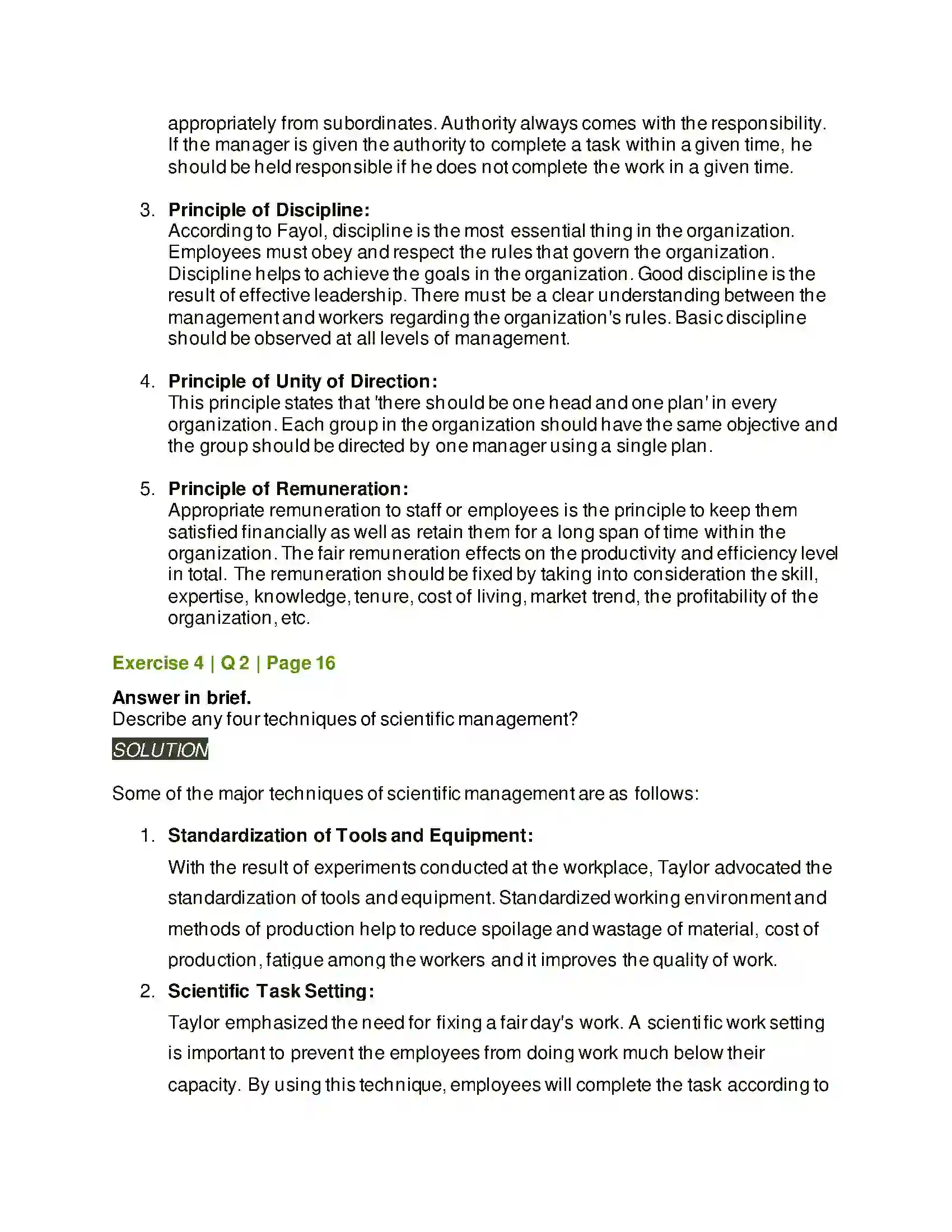 Maharashtra Board Class 12th Organisation of Commerce & Management Principles of Management Solution 10