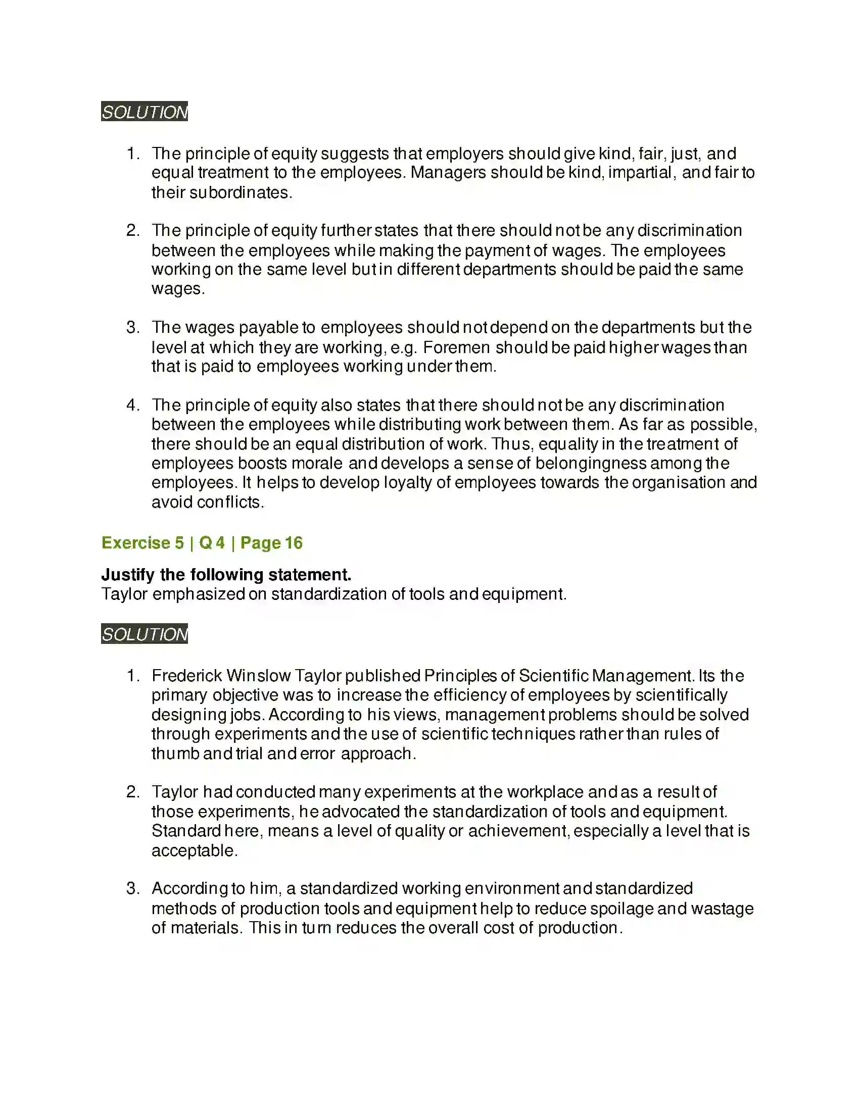 Maharashtra Board Class 12th Organisation of Commerce & Management Principles of Management Solution 13