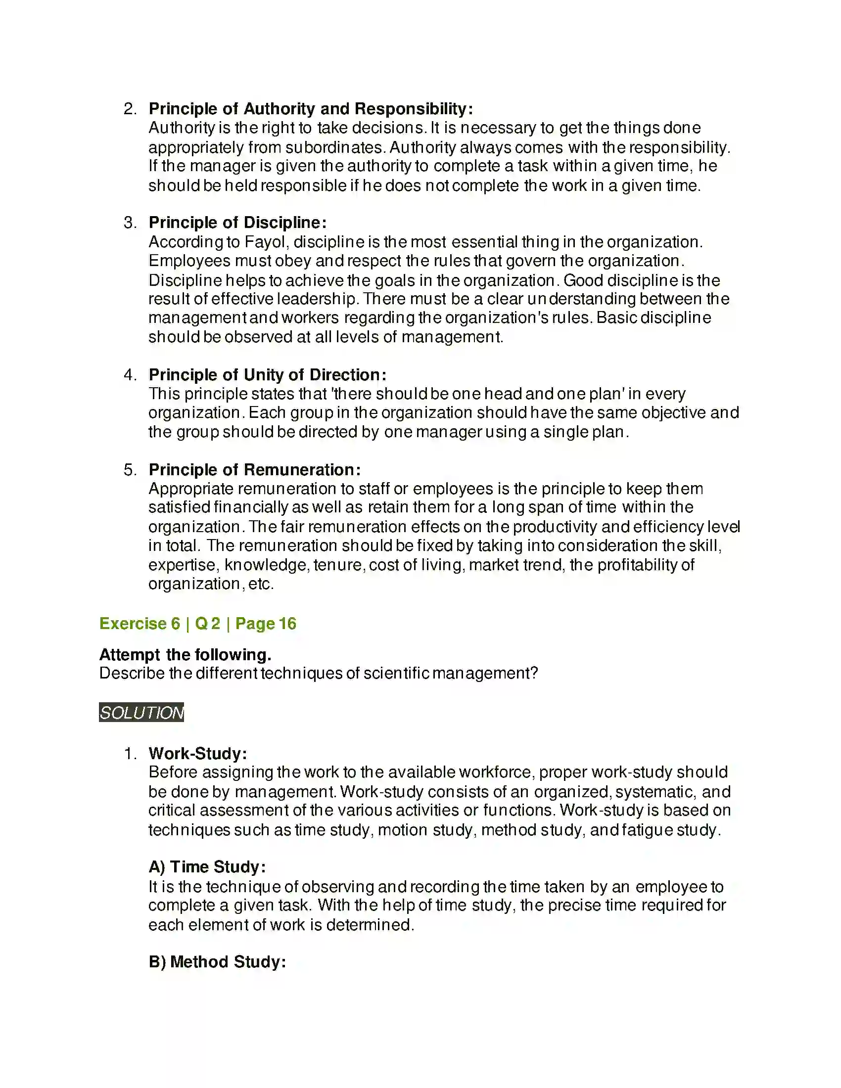 Maharashtra Board Class 12th Organisation of Commerce & Management Principles of Management Solution 15