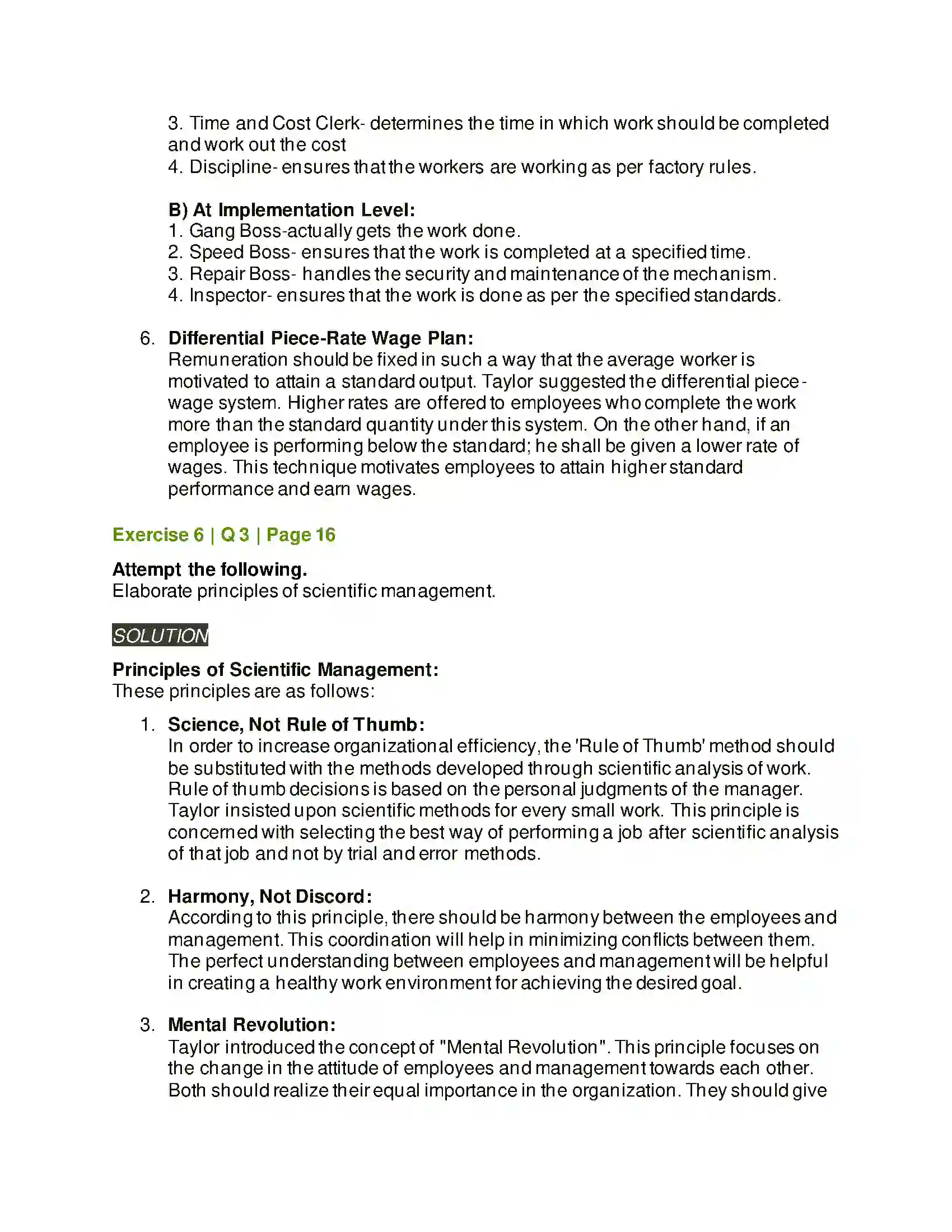 Maharashtra Board Class 12th Organisation of Commerce & Management Principles of Management Solution 17