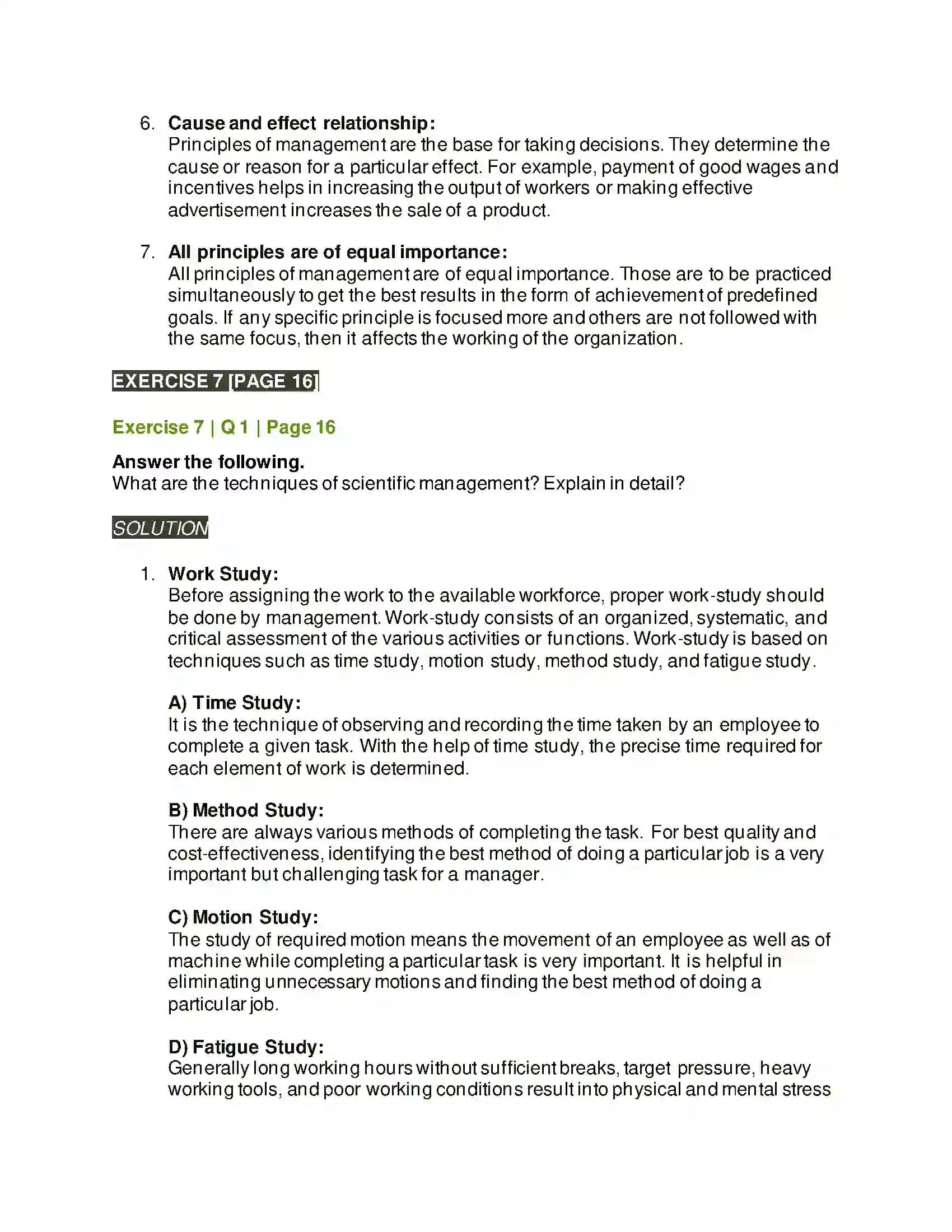 Maharashtra Board Class 12th Organisation of Commerce & Management Principles of Management Solution 20
