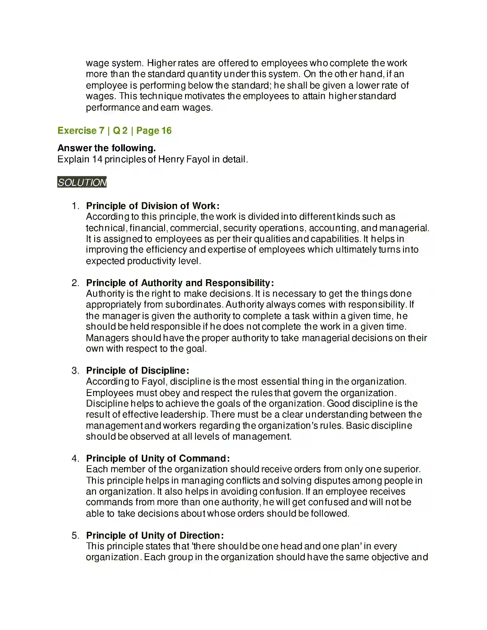 Maharashtra Board Class 12th Organisation of Commerce & Management Principles of Management Solution 22